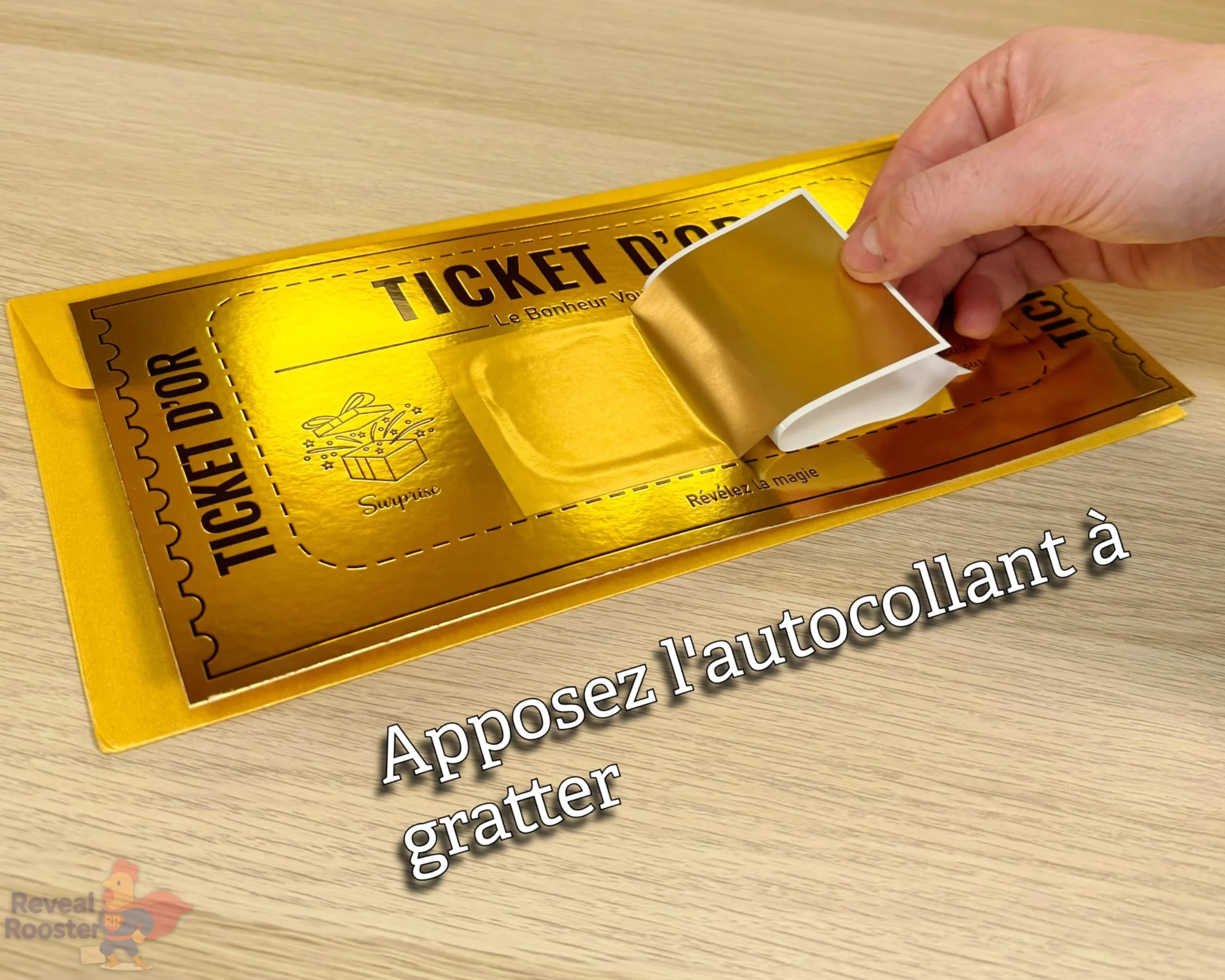 Grande Cartes à Gratter en Or Golden Ticket Surprise Idées Cadeaux d'Été Cadeaux de Graduation Passe d'Embarquement pour les Fêtes (Lot de 1)