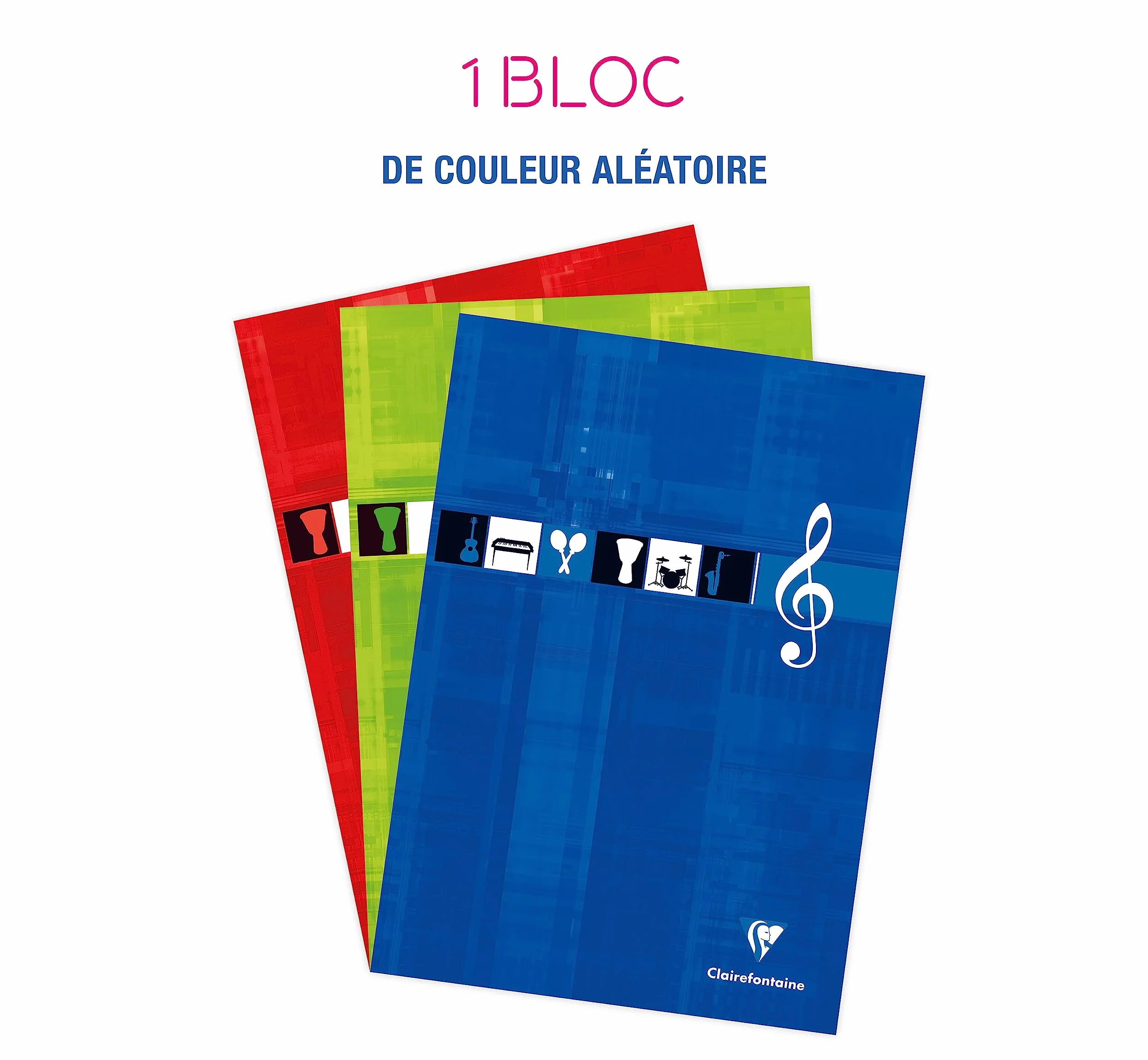 Clairefontaine Bloc Musique A4 21x29,7 cm 100 Pages 12 Portées Papier Blanc 90 g