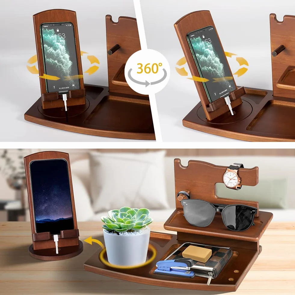 Organisateur de Bureau avec Support Telephone pour Homme Cadeau Noël Anniversaire