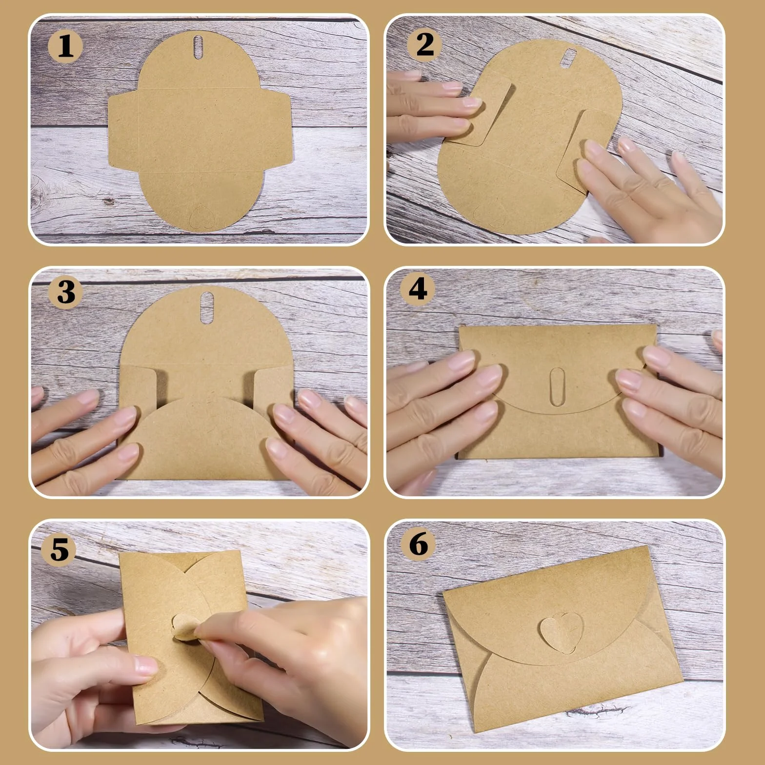 Petites Enveloppes Kraft 20 Pièces avec Cartes Vierges et Autocollants, Mini Enveloppes Coeur pour Cartes Cadeaux DIY