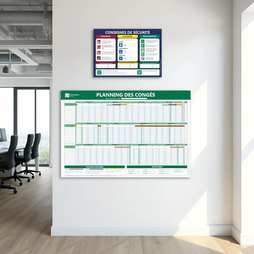 LEGIMEDIA ÉDITIONS Pack Affichages Obligatoires Entreprise – Kit 5 Affichages Obligatoires conforme au Code du travail