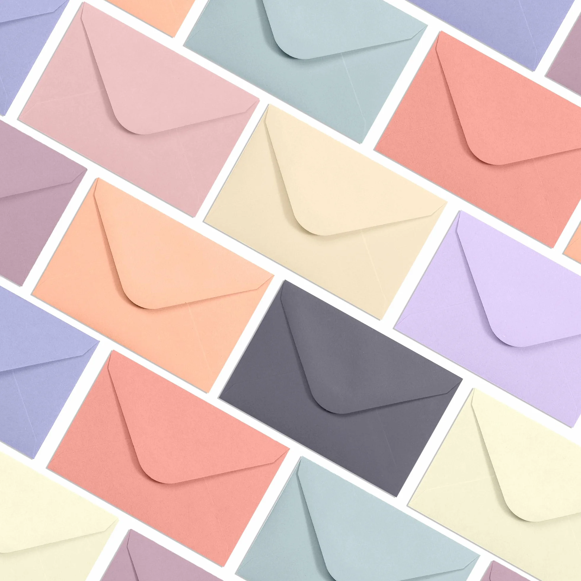 Lot de 100 mini enveloppes en papier 10 x 7 cm pastel pour cartes de visite