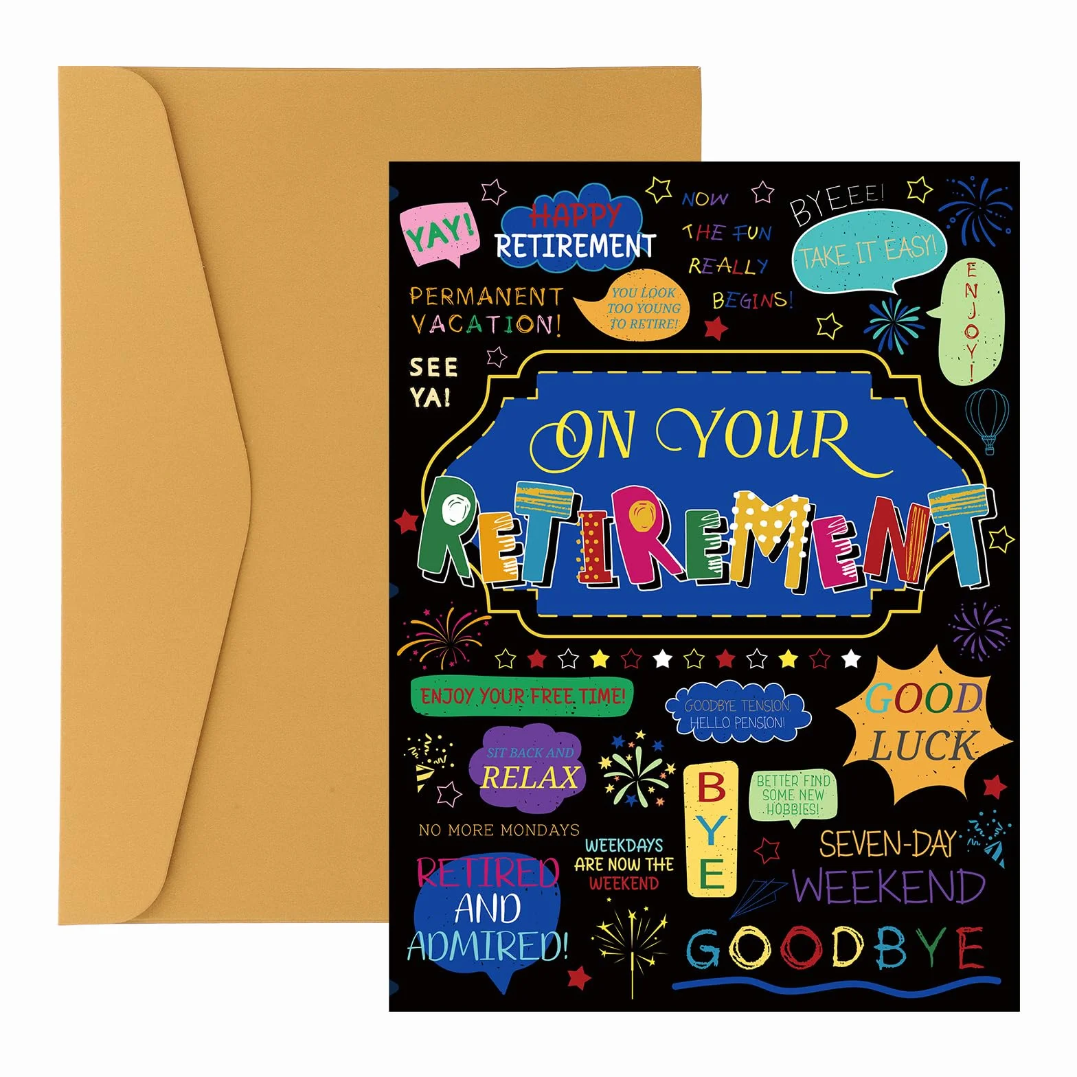 Penitue Carte de Départ à la Retraite 40x27cm avec Enveloppe Cadeau pour Collègues Enseignants
