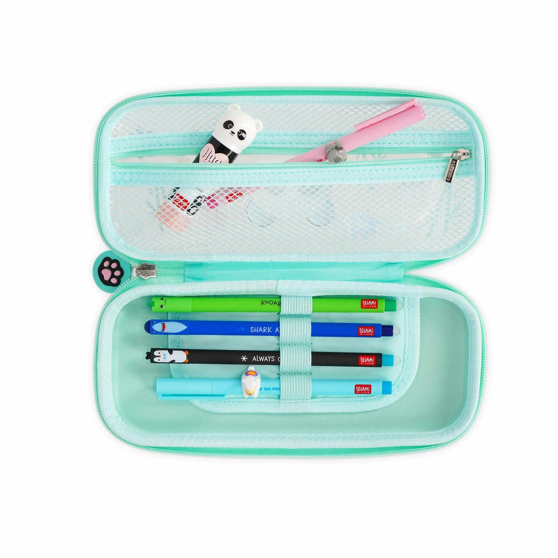 Legami Trousse Wonderwow 2 Compartiments Porte-Stylo intérieur Tissu Maille Fermeture Glissière 23 x 11 x 5 cm