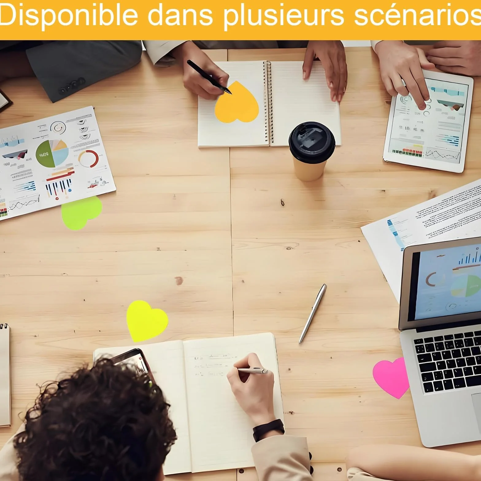 Autocollantes en Cœur 240 Pièces, 8 Couleurs Feuilles Forme De Coeur Auto-Adhésif Notes Adhésives Sticky Notes Repositionnables pour Bureau École (7cm)