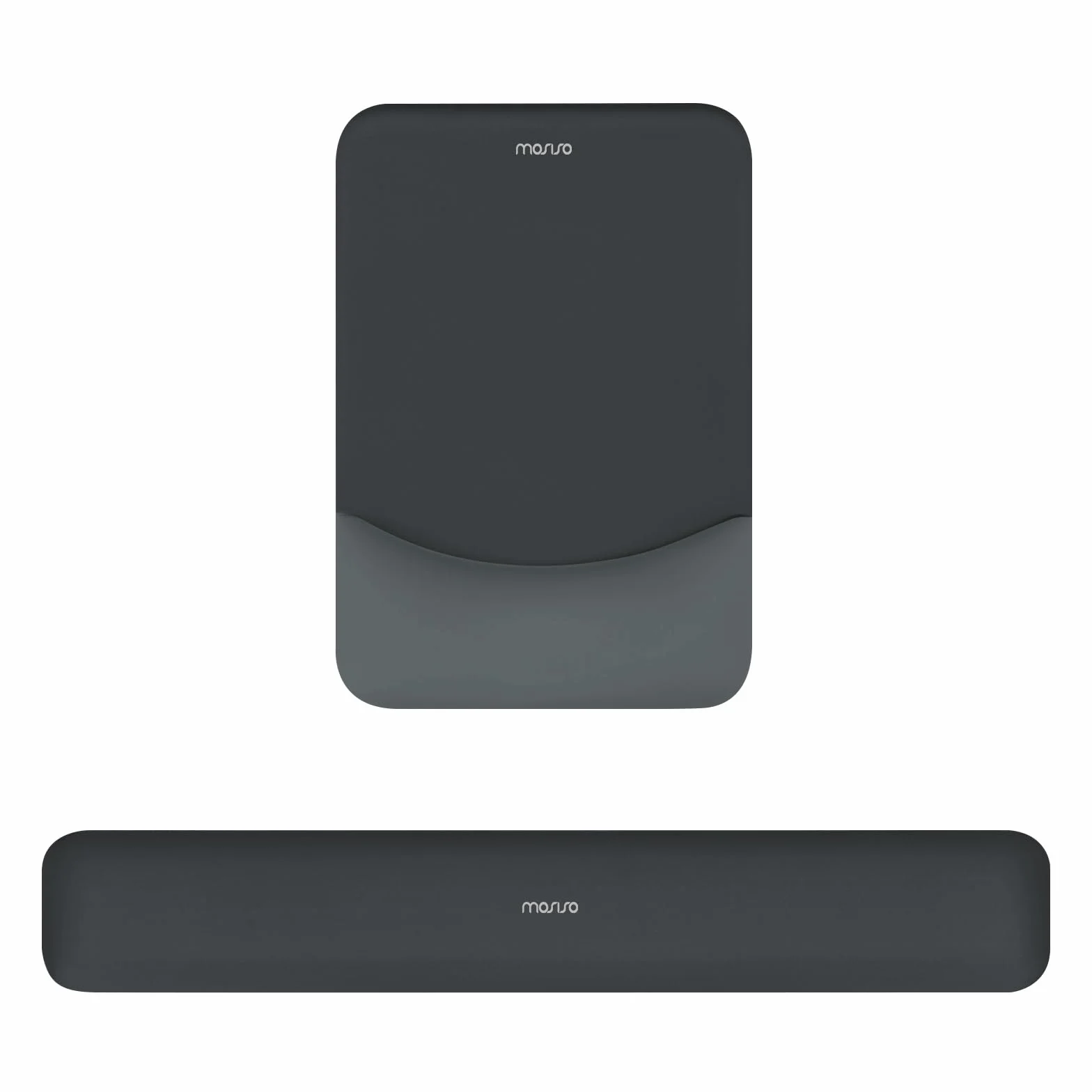 MOSISO Repose-Poignet pour Tapis de Souris et Clavier Set, Ergonomique Antidérapant Rectangle, Gris Ardoise