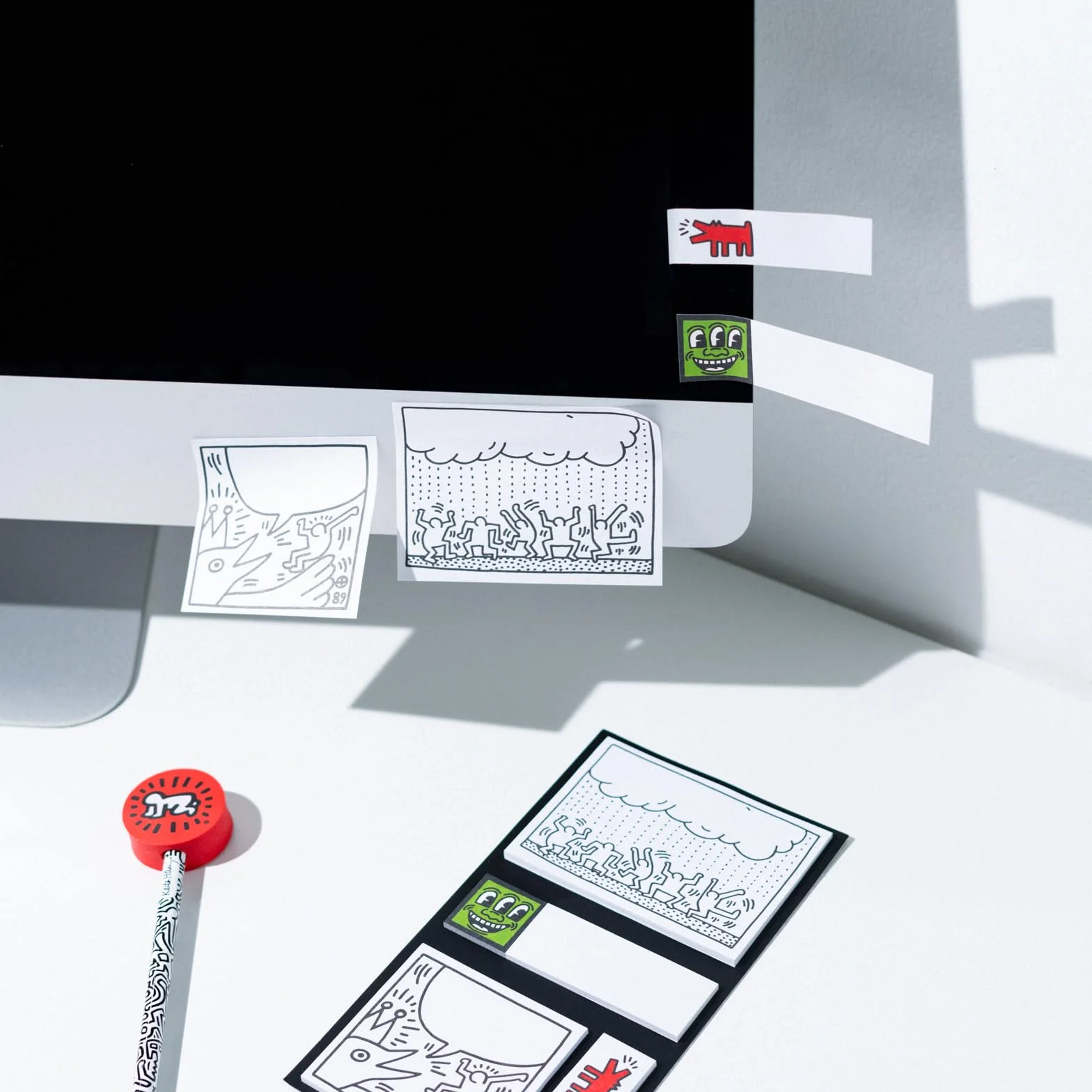 Grupo Erik Keith Haring Set Papeterie Stylo Bille Crayon Surligneurs Carnets A6 Stickers