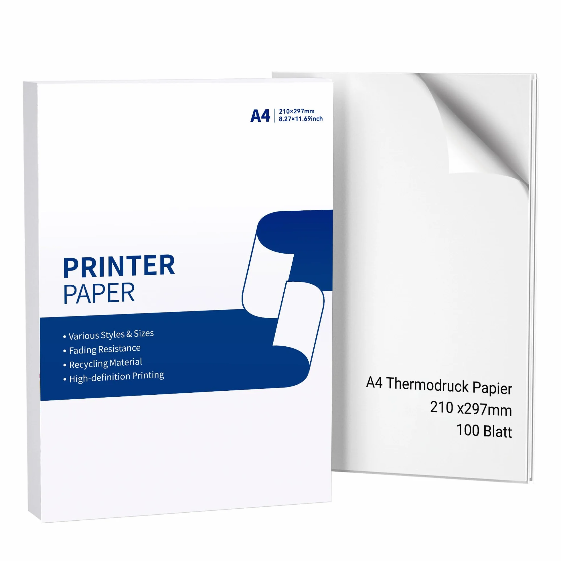 Papier Thermique A4 210x297mm 100 Feuilles pour Imprimante Portable M08F Compatible Brother PJ762/PJ763MFi Phomemo M08F M832 M834