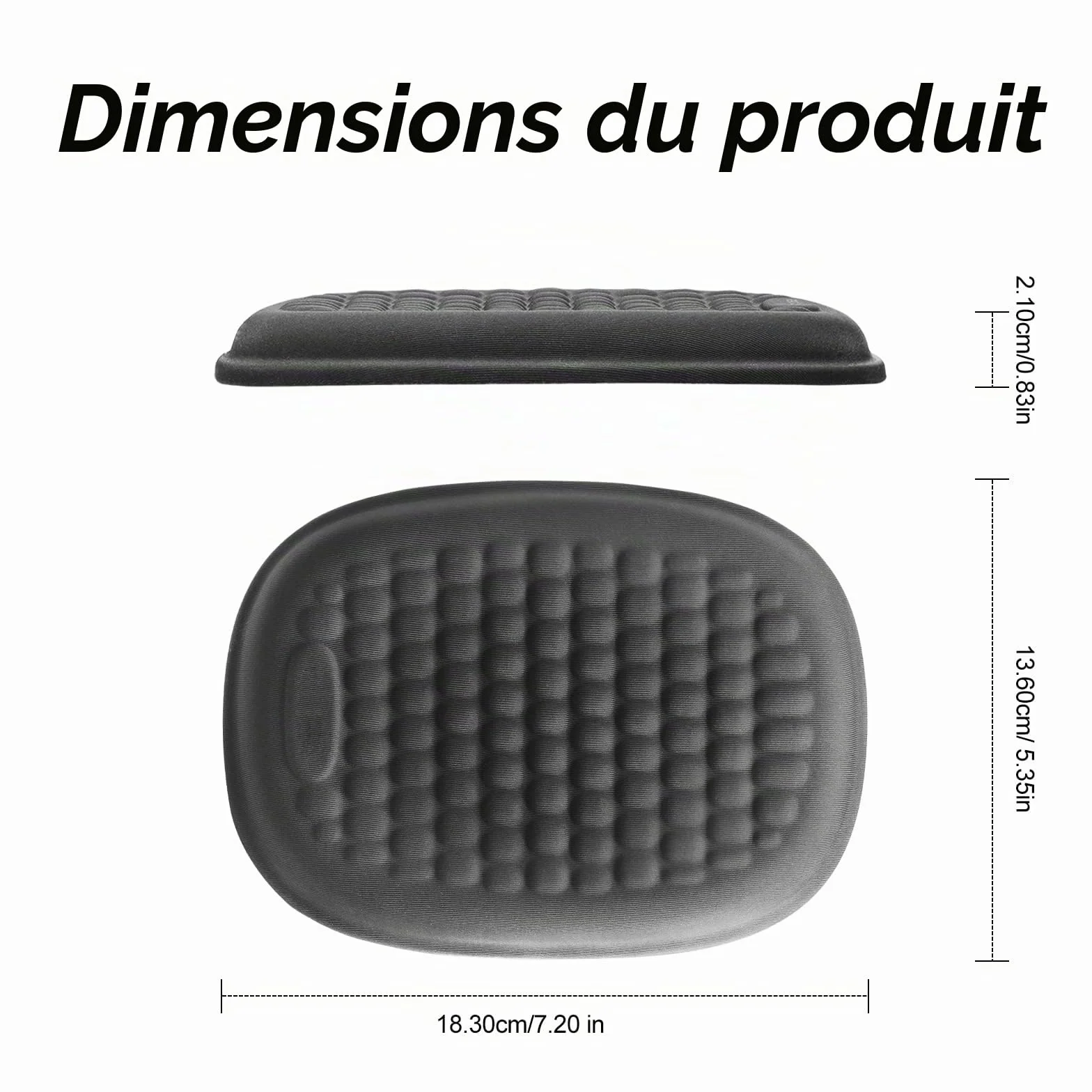 Vaydeer Coussin de Coudes Ergonomique Gel et Mousse à Mémoire de Forme pour Bureau Gaming Ordinateur Portable Mac Noir