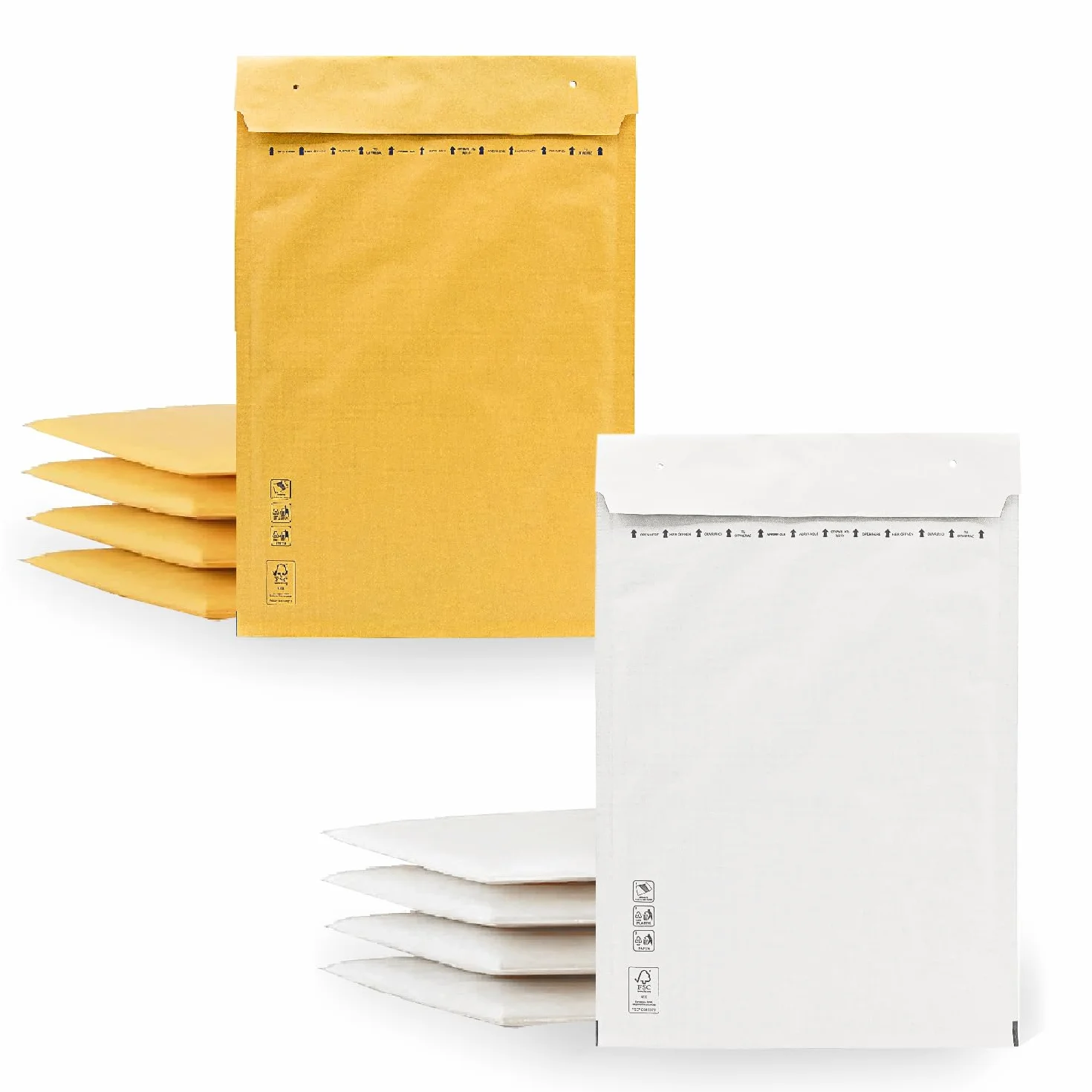 Enveloppes matelassées kraft et blanc lot de 10 m-office 100 x 165 mm