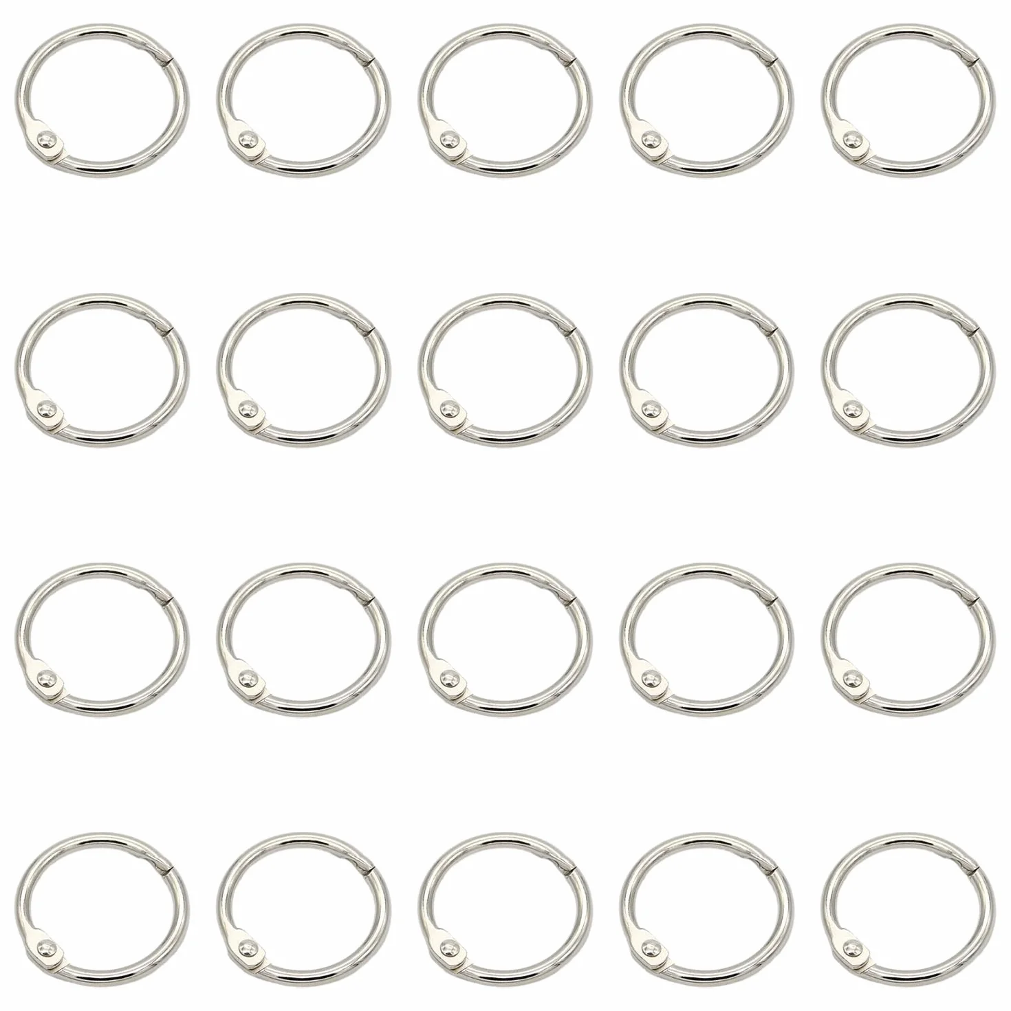Anneaux de Reliure 20mm Métalliques Ouvrable pour Livre Classeur Scrapbooking