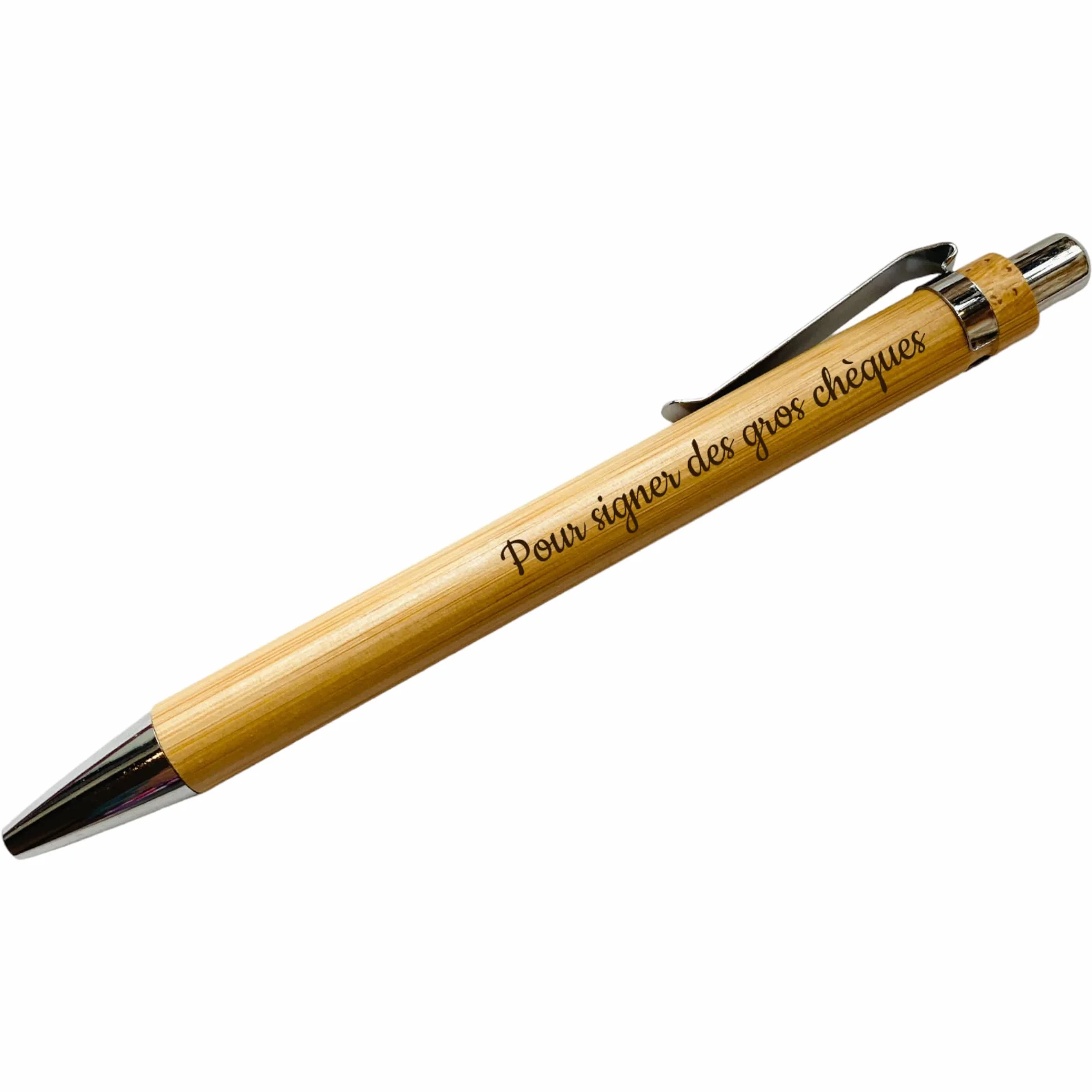 Stylo à bille bambou personnalisé cadeau maitresse mariage témoin fête des pères en bois personnalisable entreprise anniversaire comité