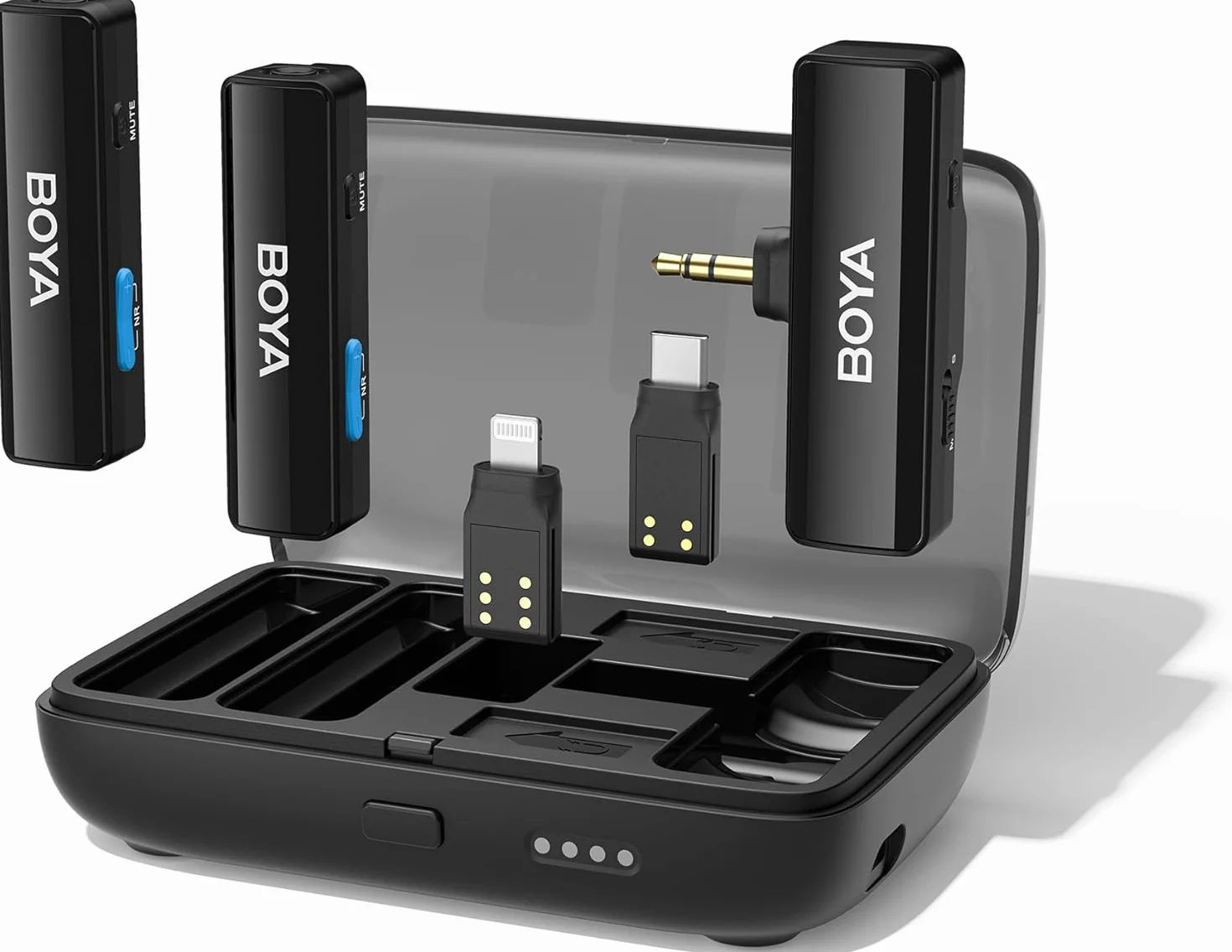 BOYA BOYALINK Microphone Lavalier sans Fil 48KHz 24Bit 30h Réduction Bruit USB-C Lightning 3.5mm