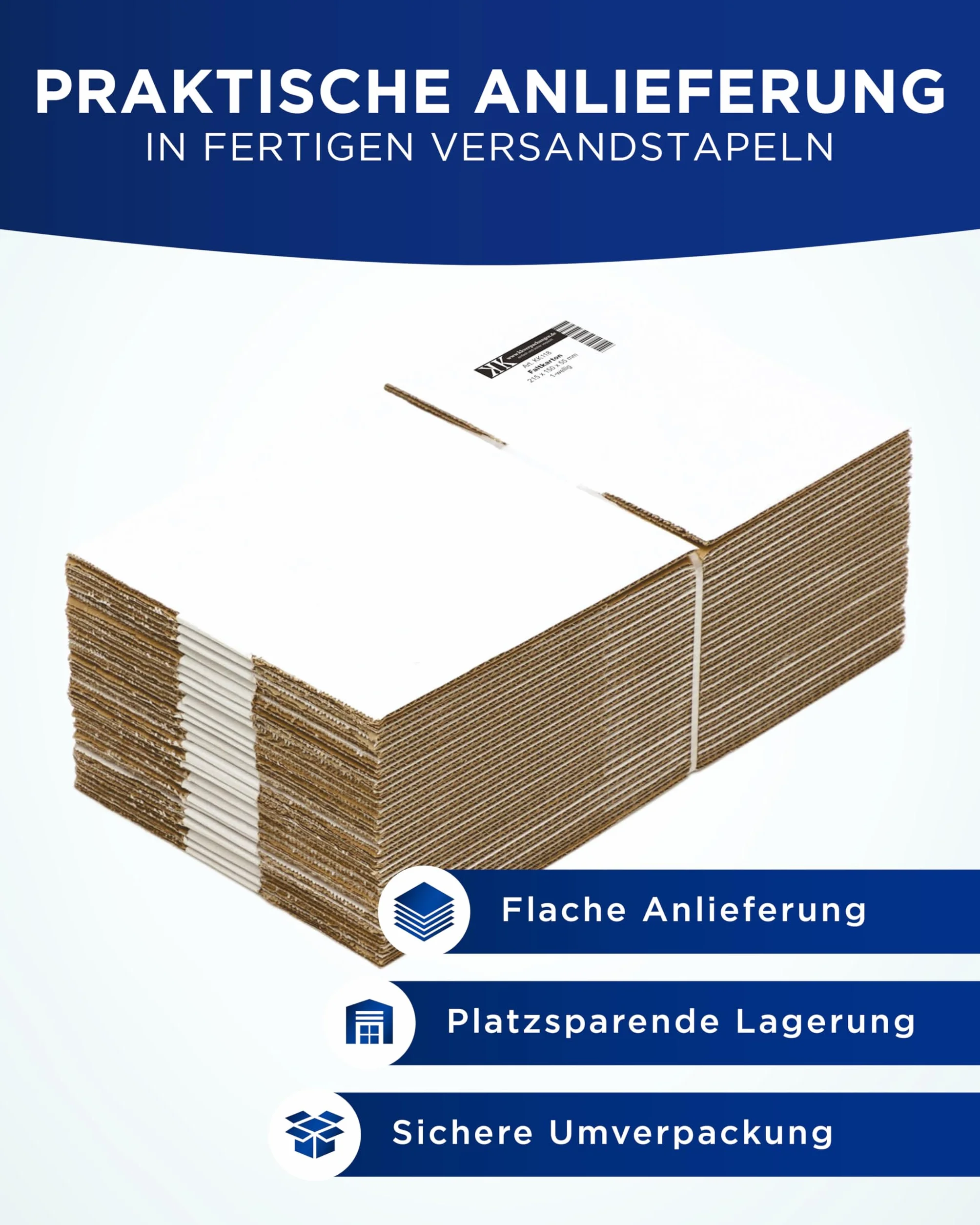Cartons d'expédition 215 x 150 x 55 mm blanc simple paroi 400 pièces