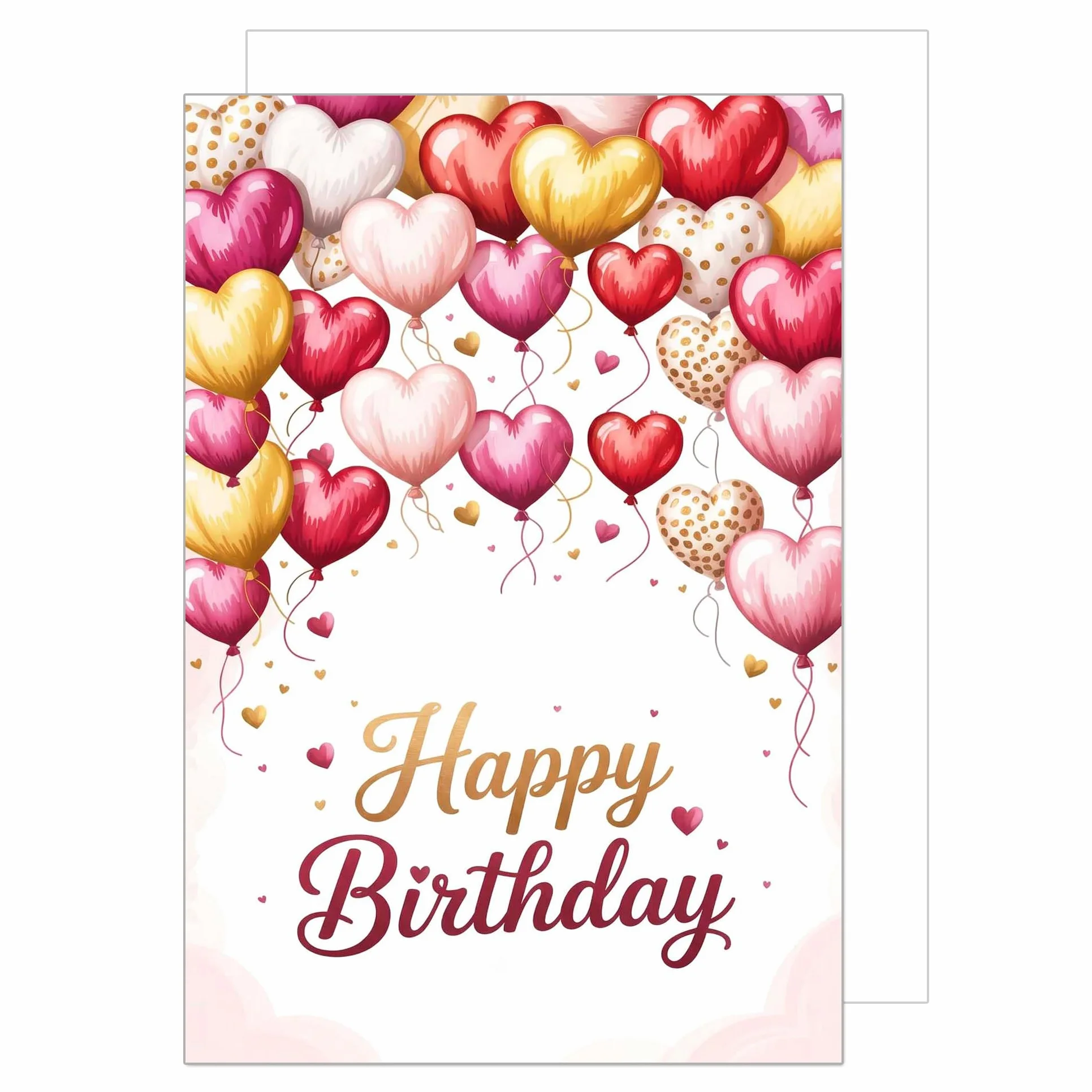 Edition Seidel Premium carte d'anniversaire A4 Happy Birthday femme cœurs avec enveloppe