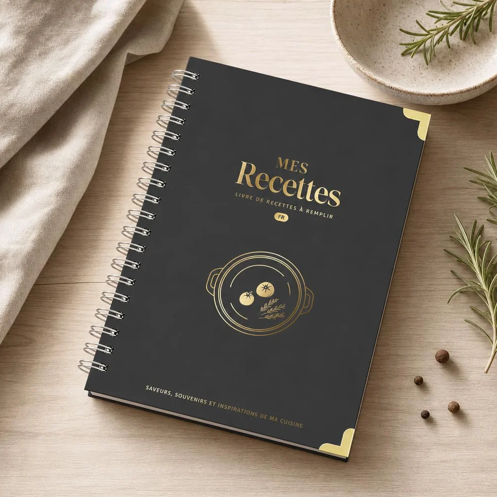 Carnet de recette à remplir A5, cahier de recettes vierge pour 100 recettes, livre de cuisine