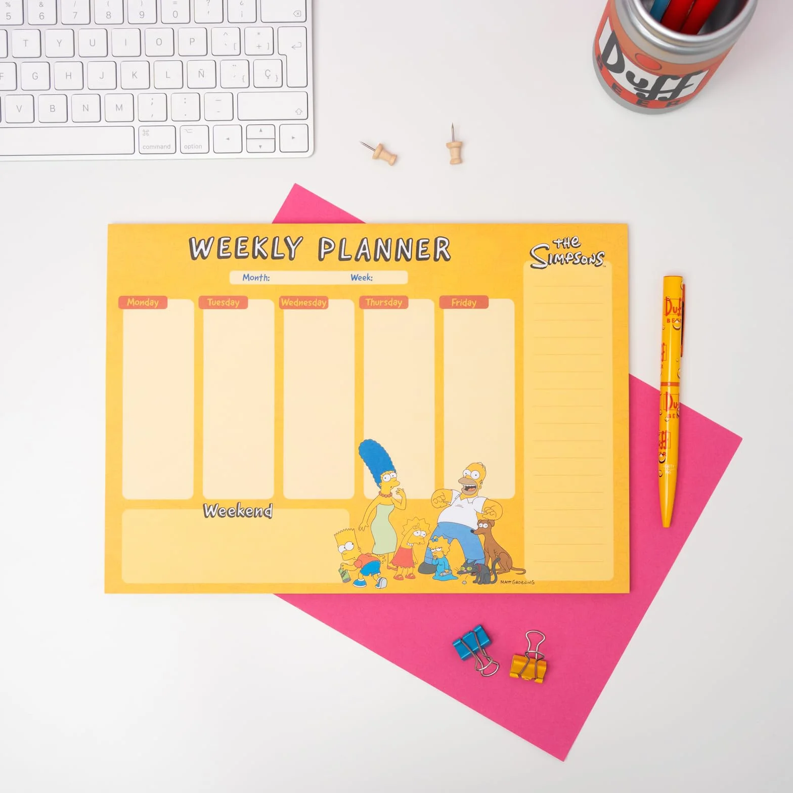 Planificateur Hebdomadaire Les Simpson Grupo Erik Weekly Planner Familial