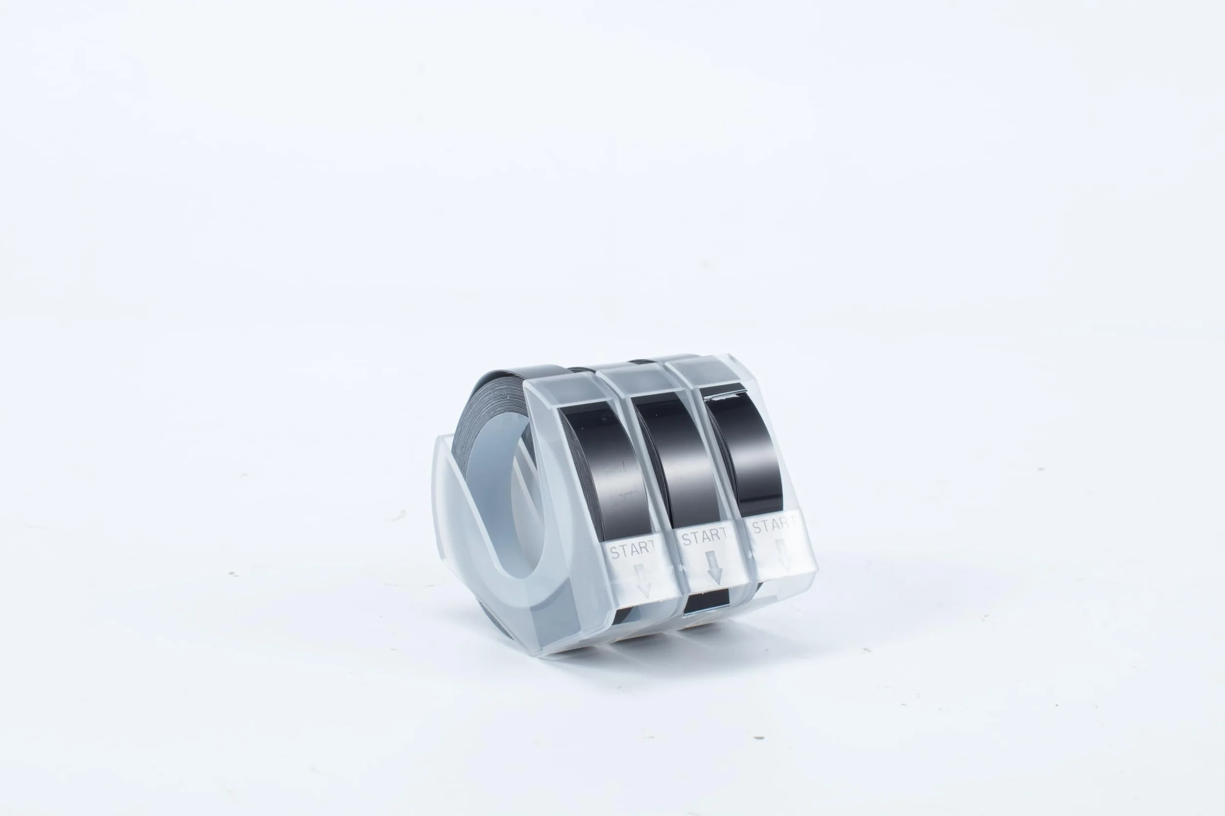 Ruban 9mm Compatible pour Dymo Omega Junior Étiqueteuse - Noir sur Blanc, 3 Pièces