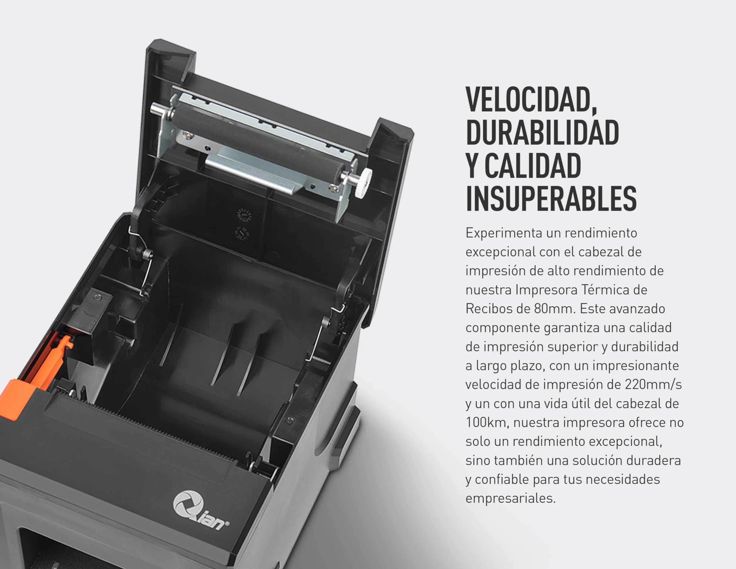 Qian Imprimante de reçus Thermique 80mm POS découpe Automatique ESC/POS Vitesse 220 mm/s USB LAN Bluetooth
