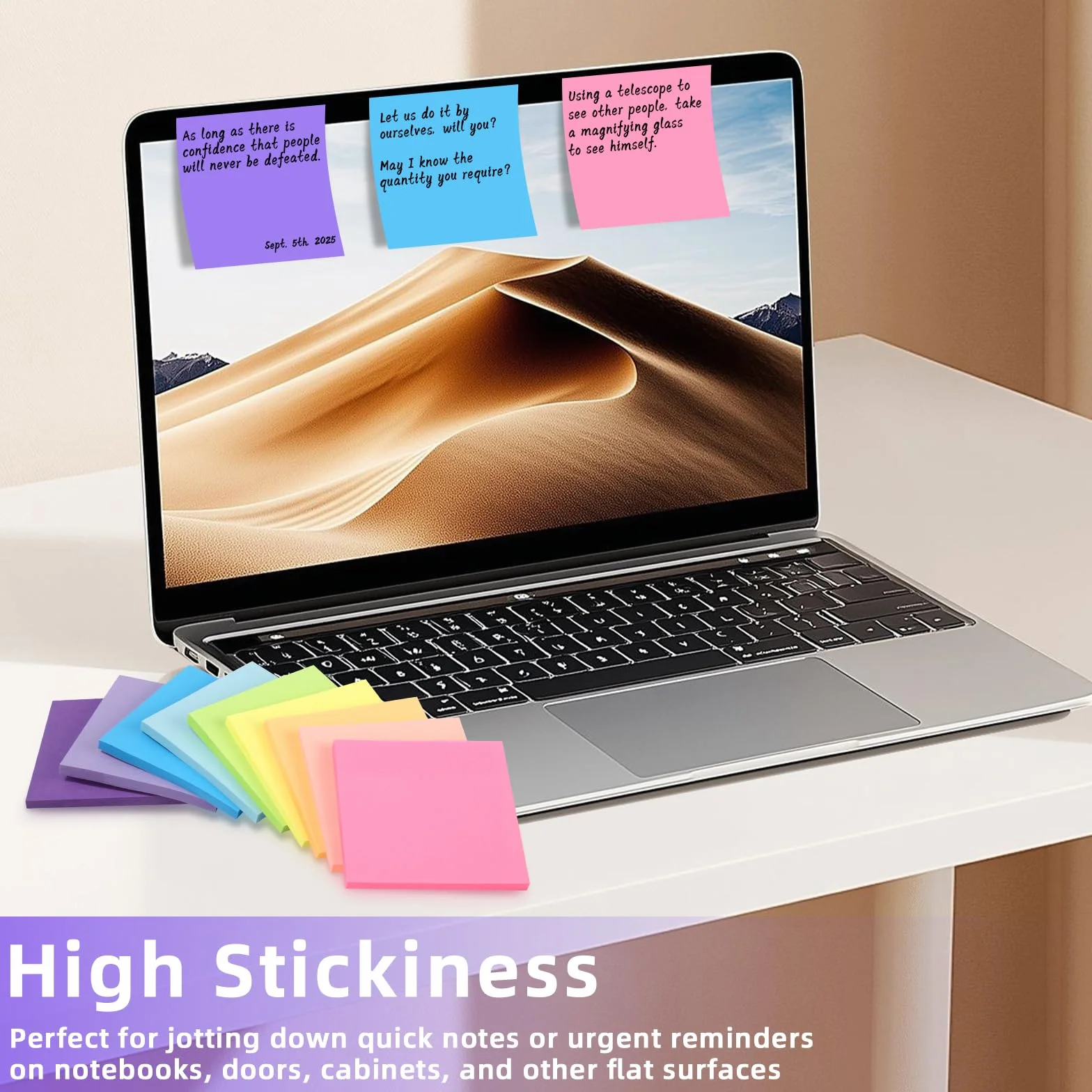 Notes adhésives Super Sticky 76 mm x 76 mm - Lot de 18 - 9 couleurs pour école, bureau, maison