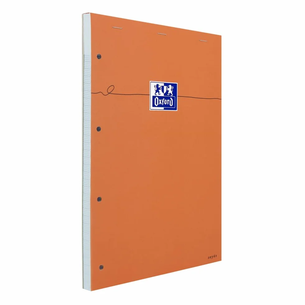 OXFORD Blocs-Notes Perforés A4+ Grands carreaux Seyès 80 Feuilles Orange