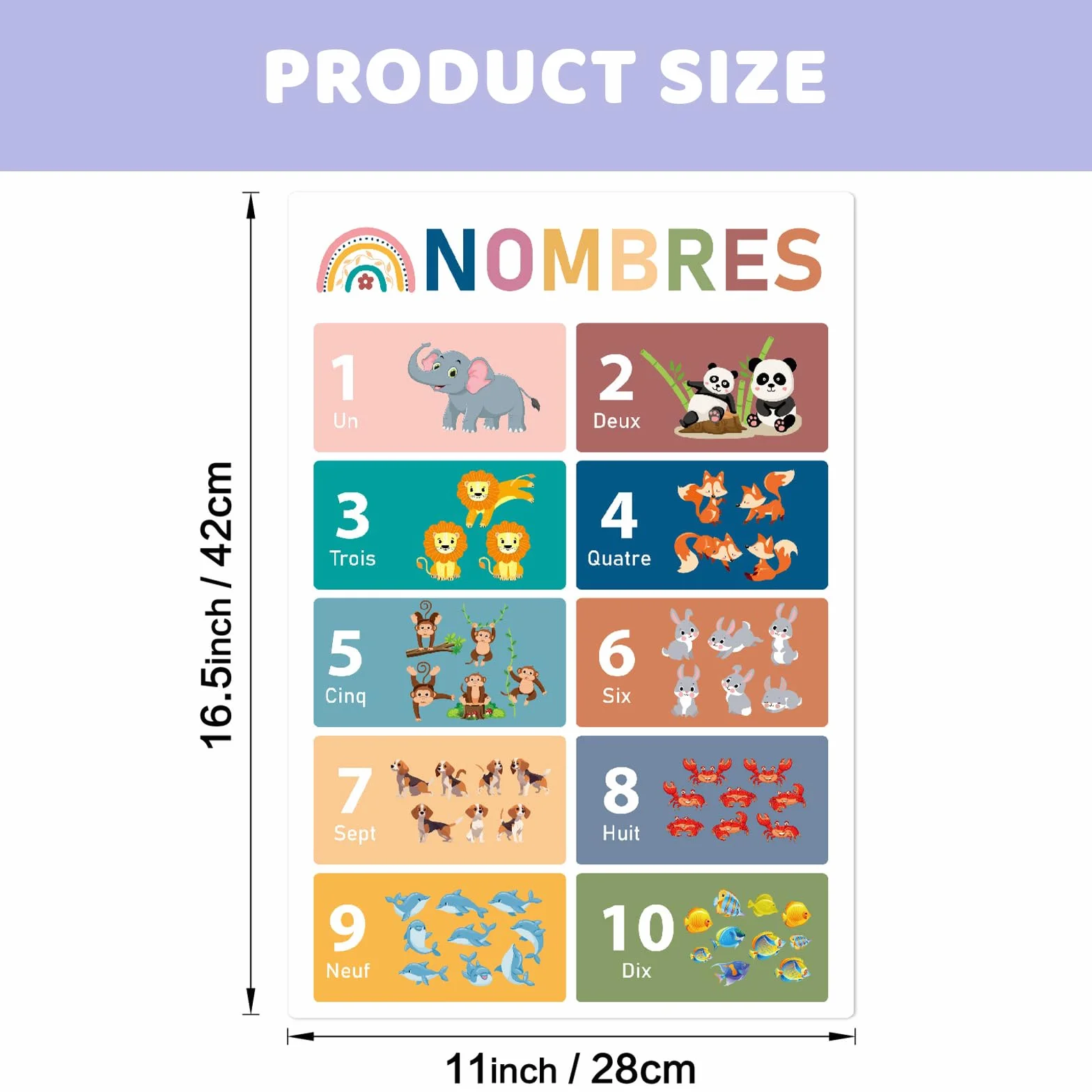 16 Affiches Éducatives en Français pour Tout-Petits 1-5 Ans, Apprentissage Salle de Jeux Maison Crèche Classe
