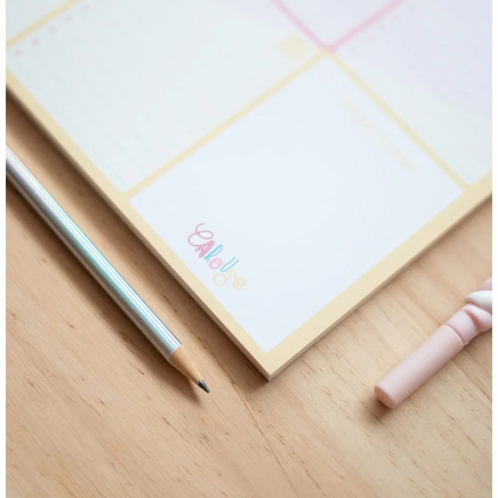 Grupo Erik Bloc Notes A4 Carouge Blue&Pink Semainier Sous-Main Bureau Planner Hebdomadaire Papeterie Bureau To Do List Blocs Mémo Fournitures Scolaires Version Italienne