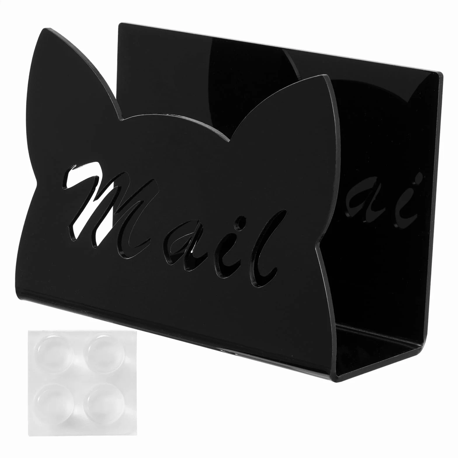 Organiseur de courrier Bureau 15 x 6 x 10 cm Bois Noir Trieur de documents