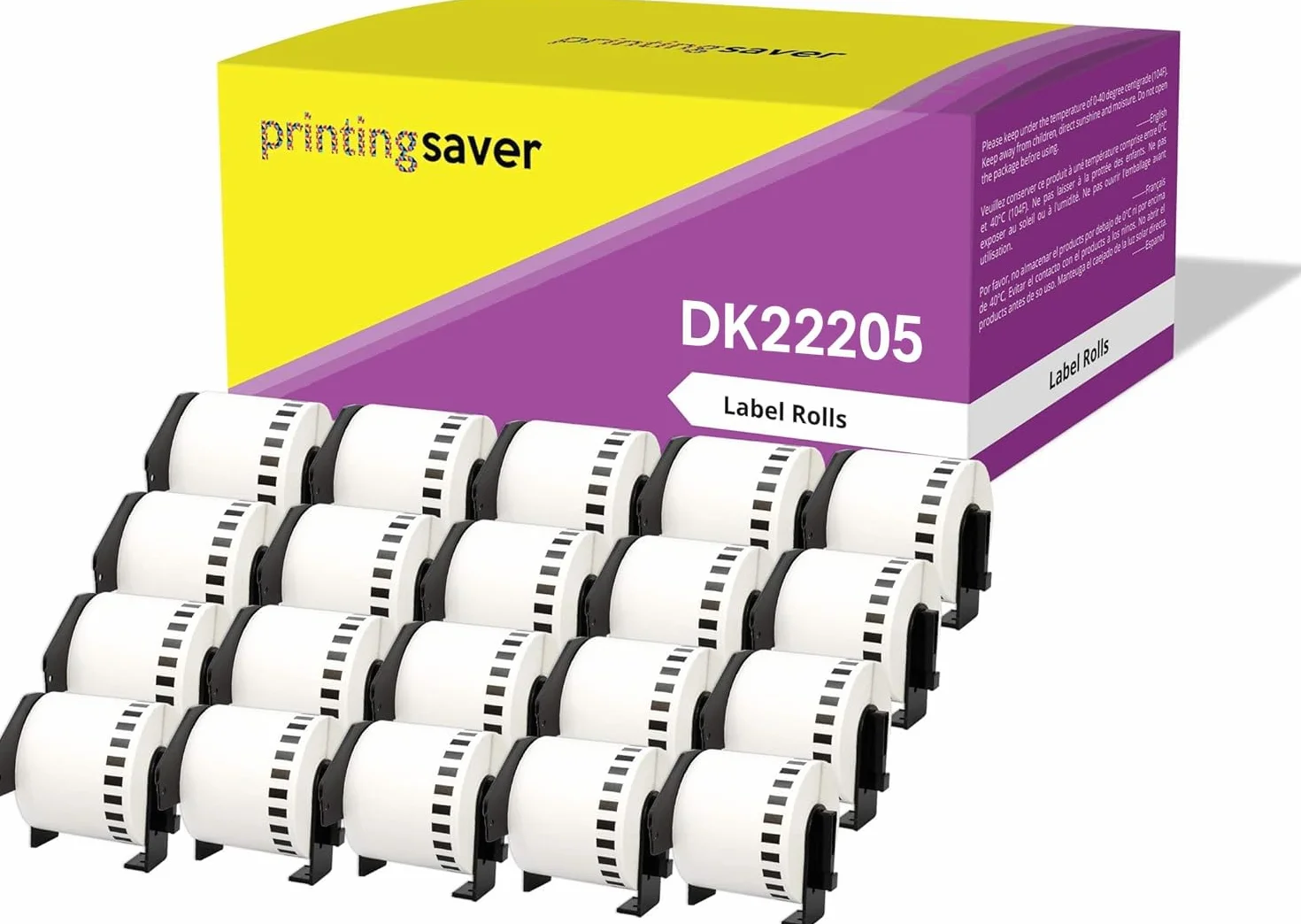 Brother DK-22205 Étiquettes Blanches Continues 62 mm x 30,48 m Compatibles QL-700 710W 500 550