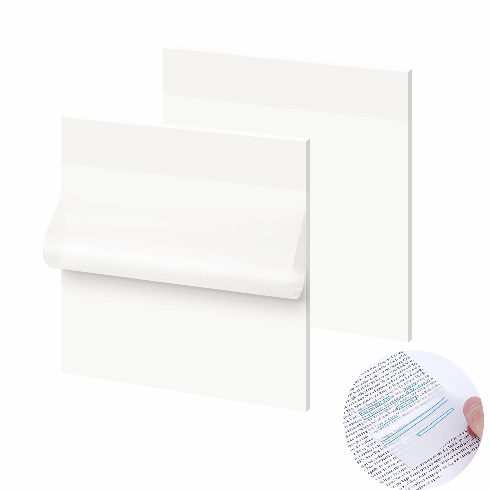Vicloon Notes Autocollantes Transparentes 100 PCS 7,5 x 7,5 cm Imperméables
