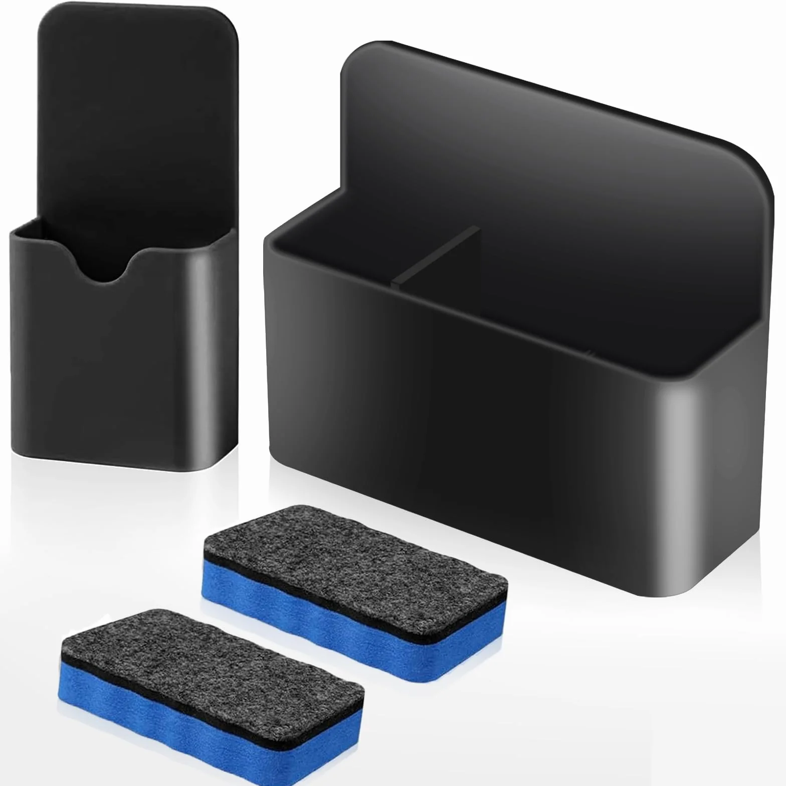 Porte-stylos Magnétiques 2 Pièces avec Éponges, Accessoires pour Tableau Blanc, Support pour Marqueurs