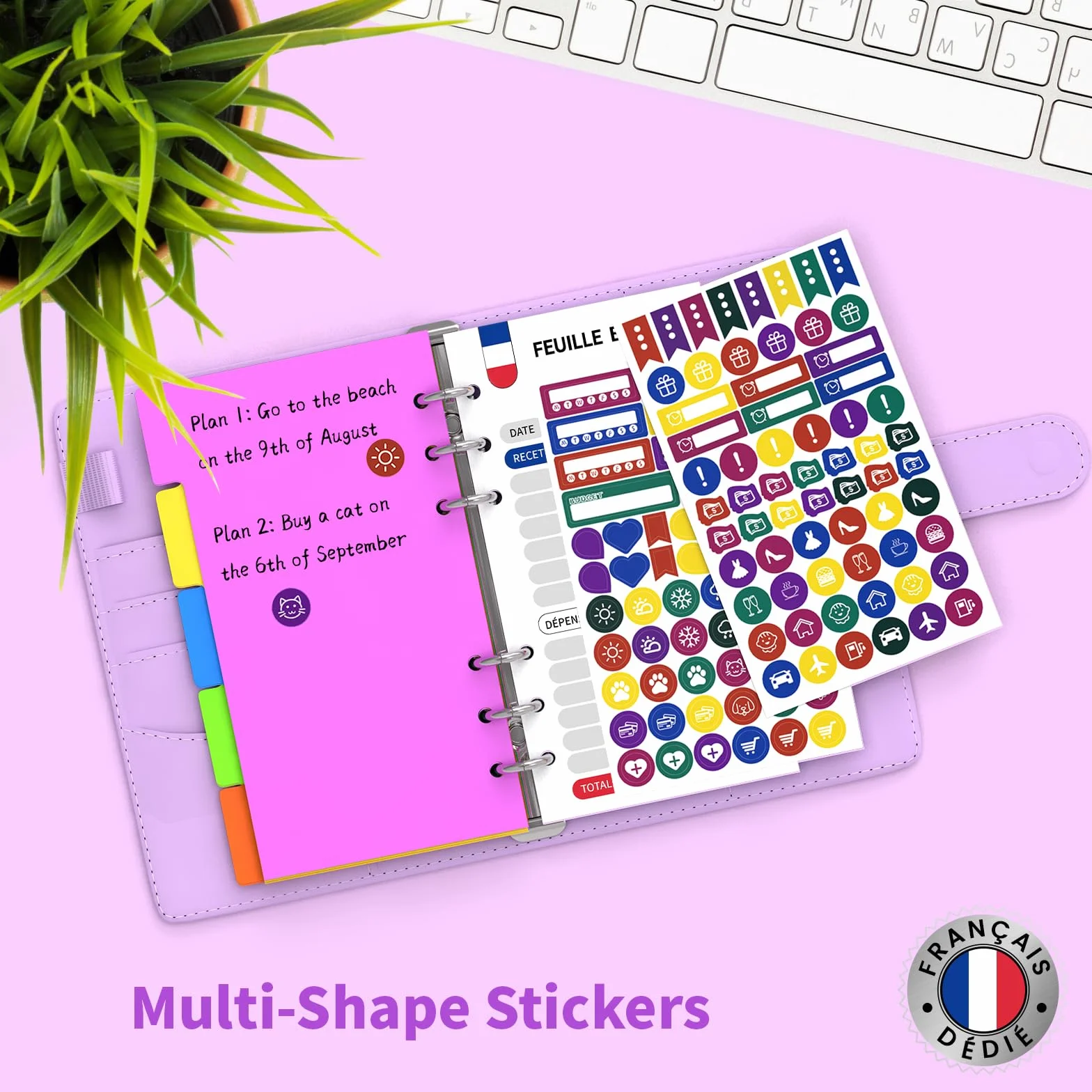 Classeur Budget Francais A6 Enveloppe Violet Carnet Organisateur