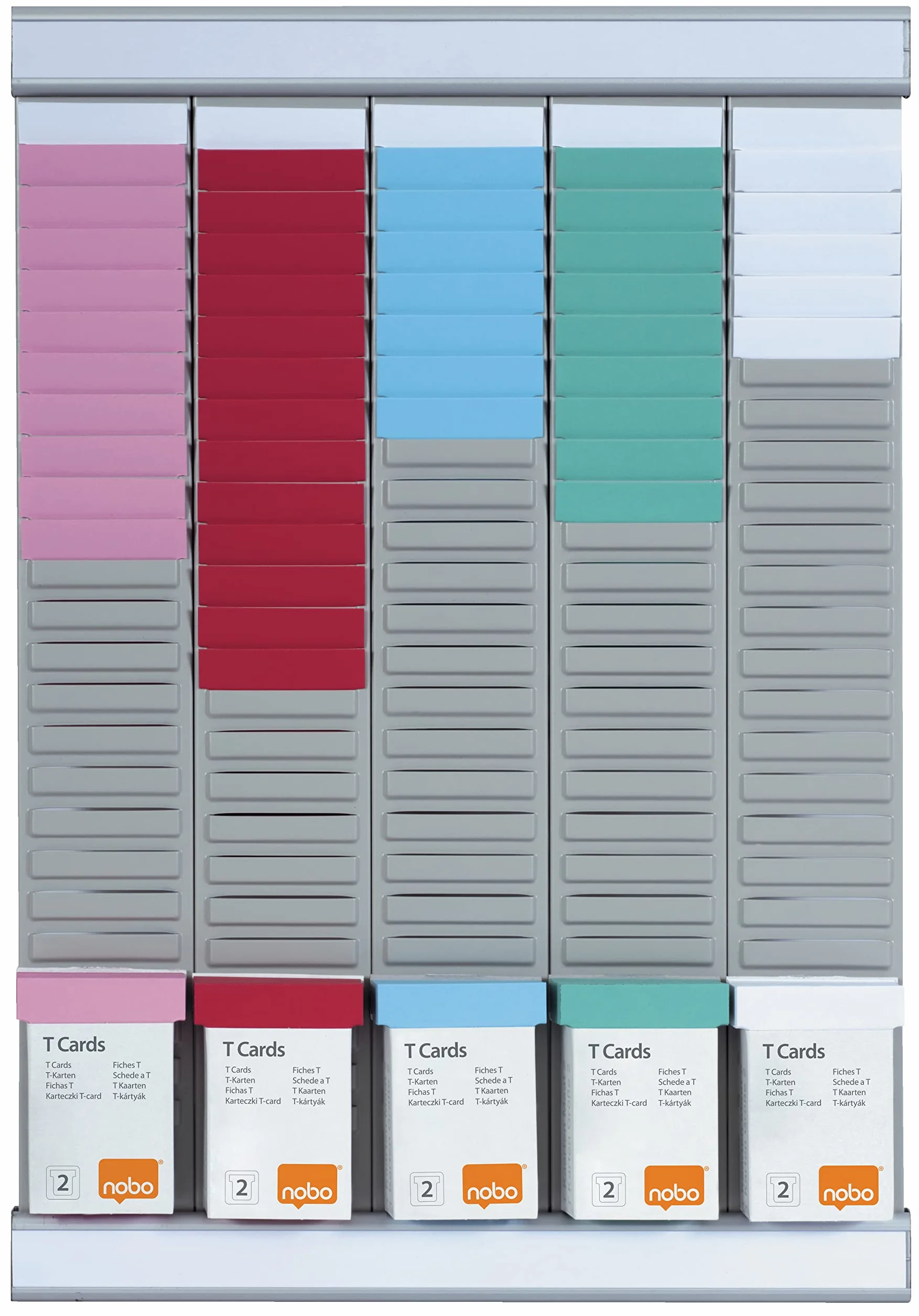 Nobo Kit Planning Hebdomadaire Mural 5 Colonnes 24 Fentes Indice 2 Fiches T Multicolores