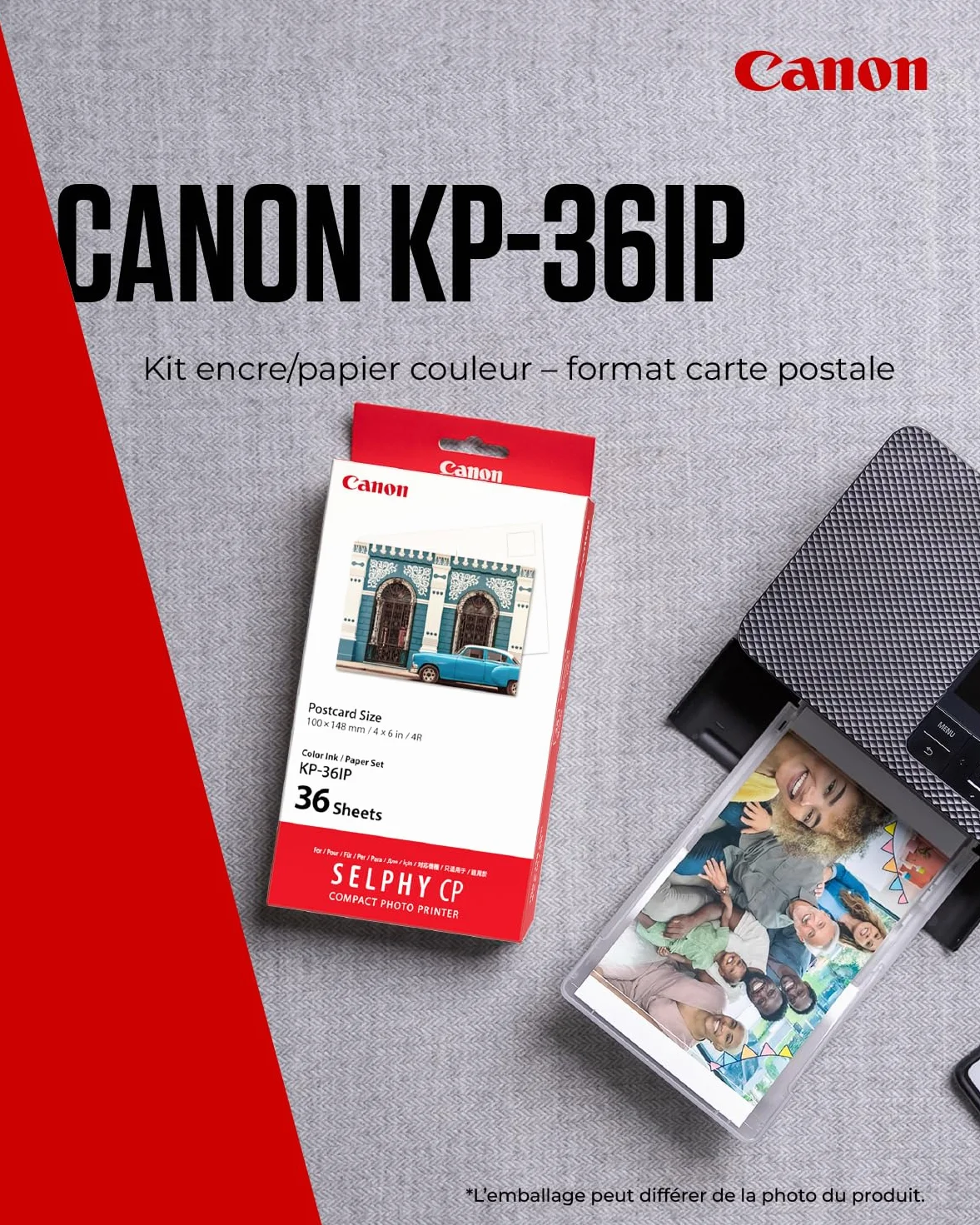 Canon KP-36IP Kit 36 Impressions Papier + Encre 10x14,8 cm pour SELPHY CP1300