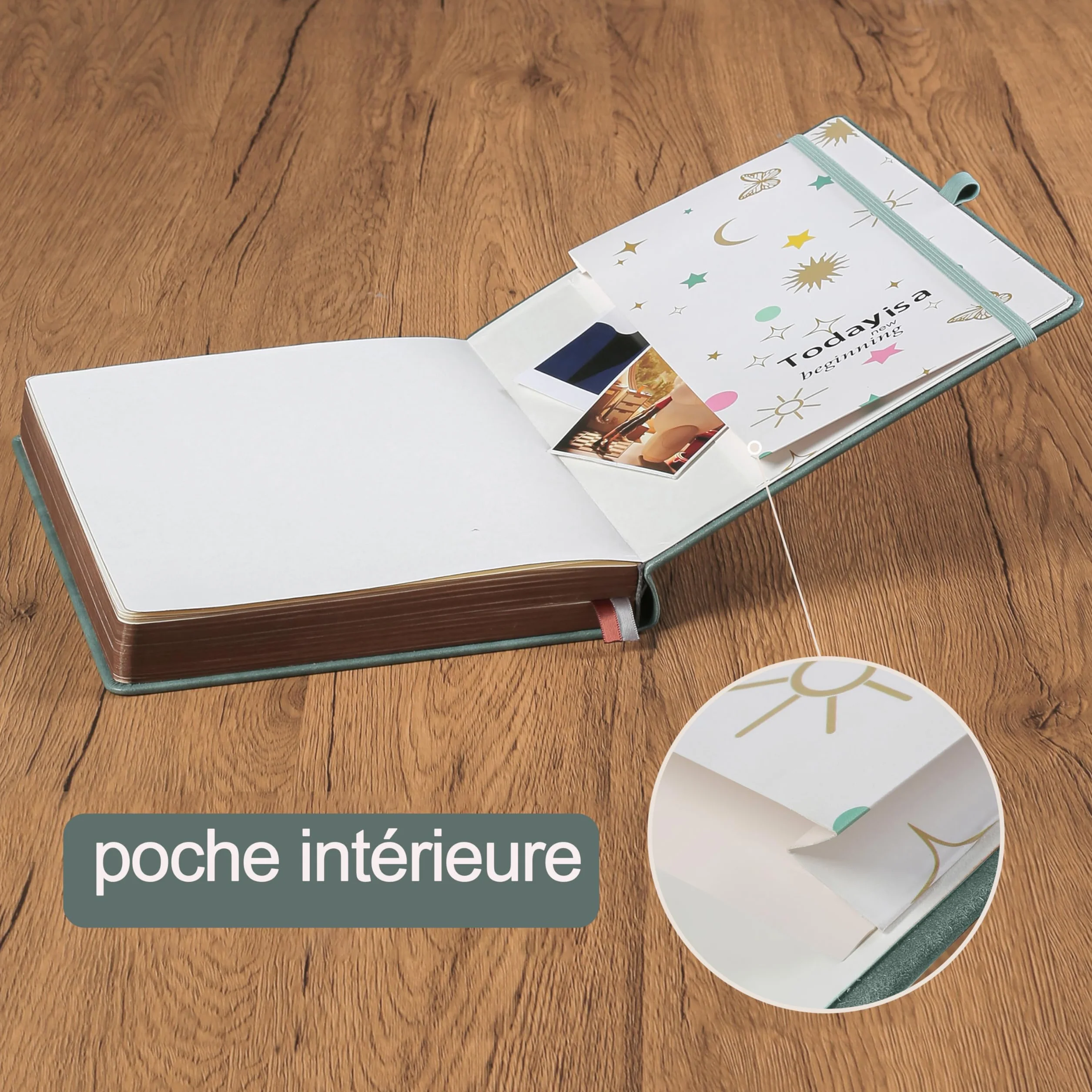 Carnet de Notes A5 Cuir PU 360 Pages 100g/m² Ligné Gris Premium avec Stylo