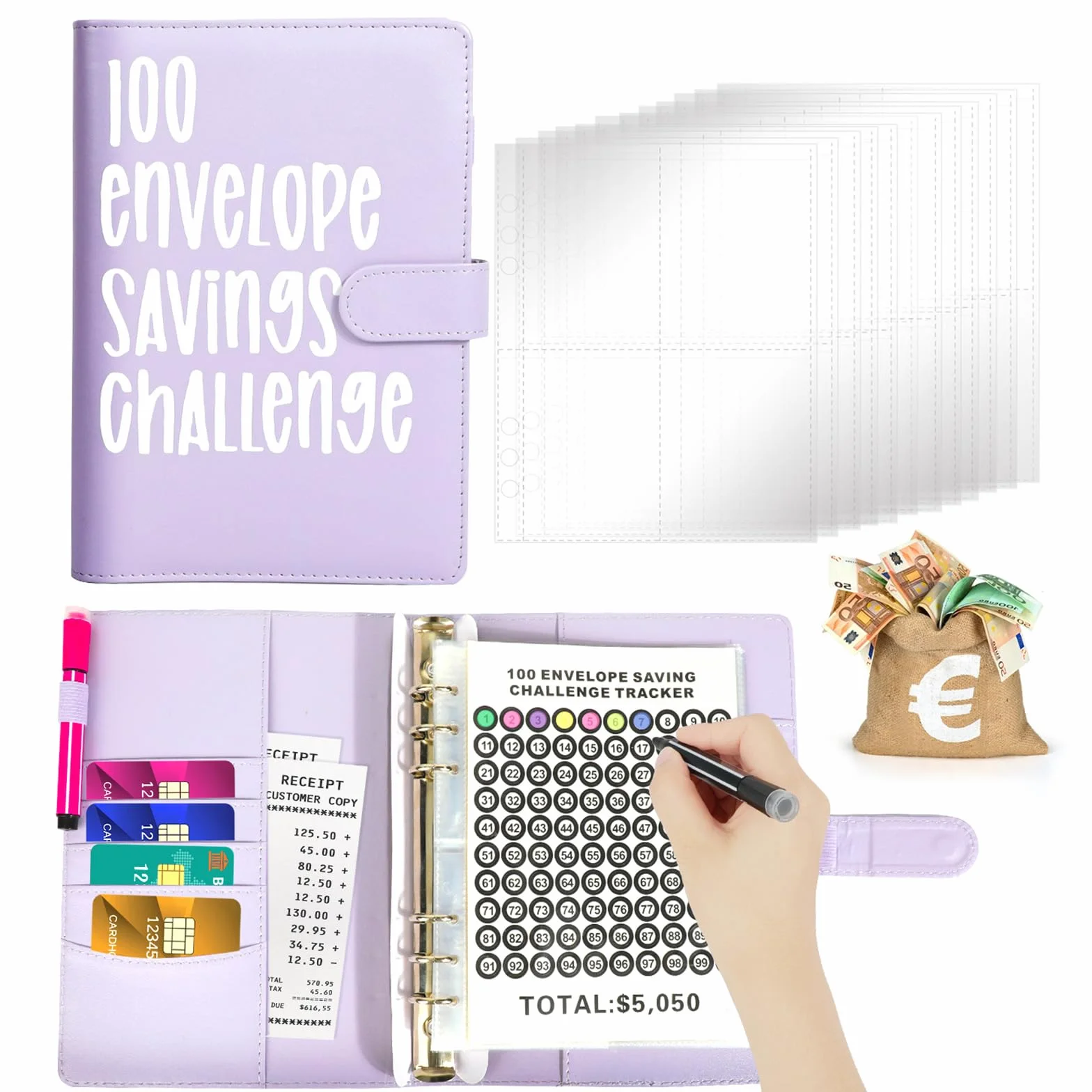 Enveloppe Saving Challenge, Livre d'épargne d'argent, Livre d'épargne de poche