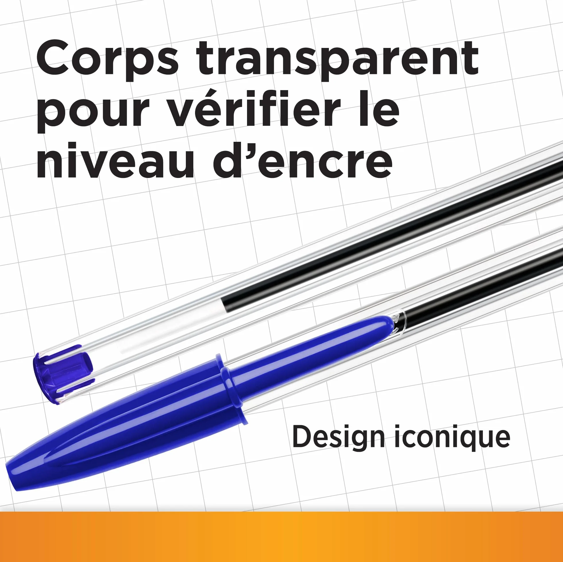 BIC Cristal Original Stylo-Bille Pointe Moyenne 1,0 mm Bleu Boîte de 50