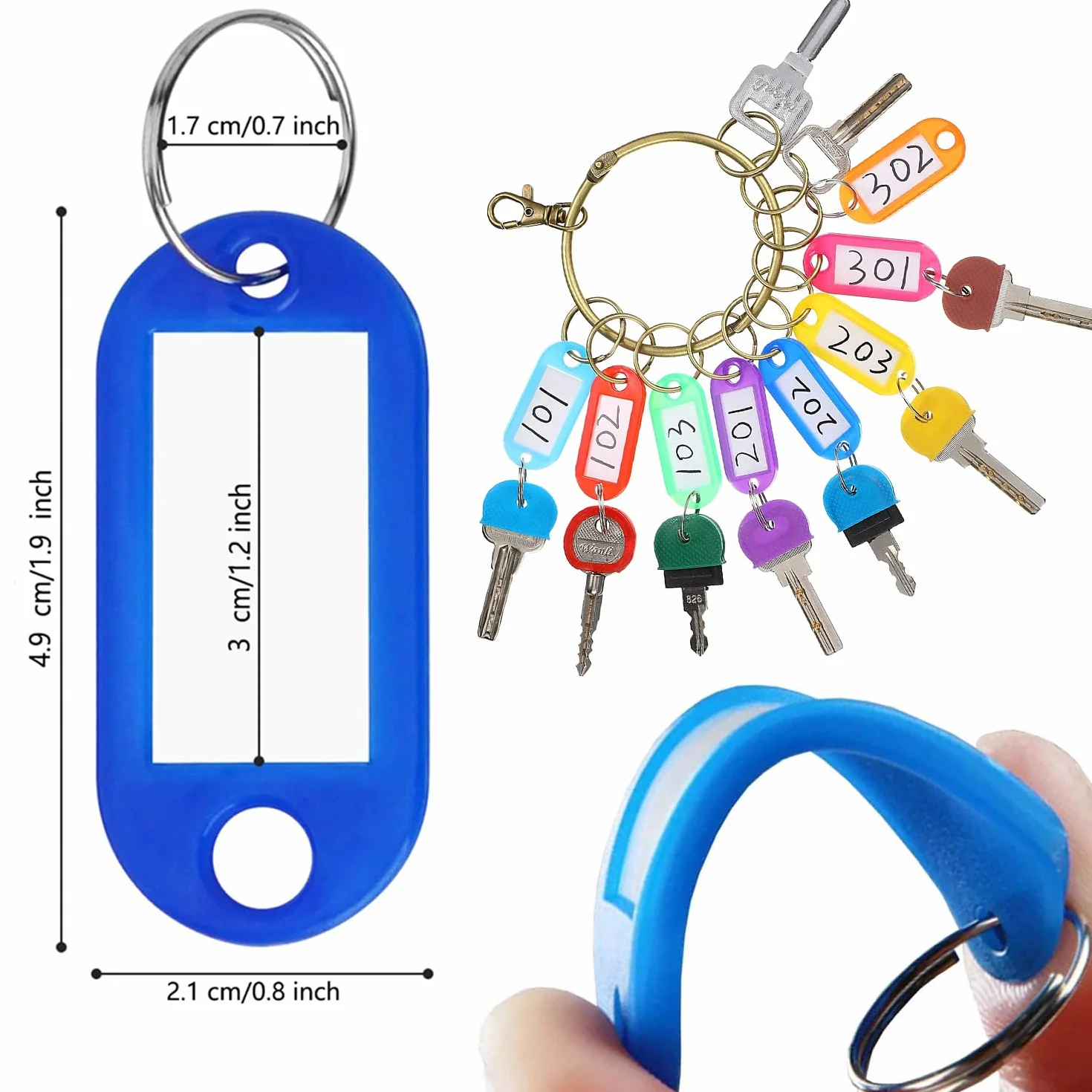 Porte Clés Inscriptibles 10 Couleurs Étiquettes D'identification