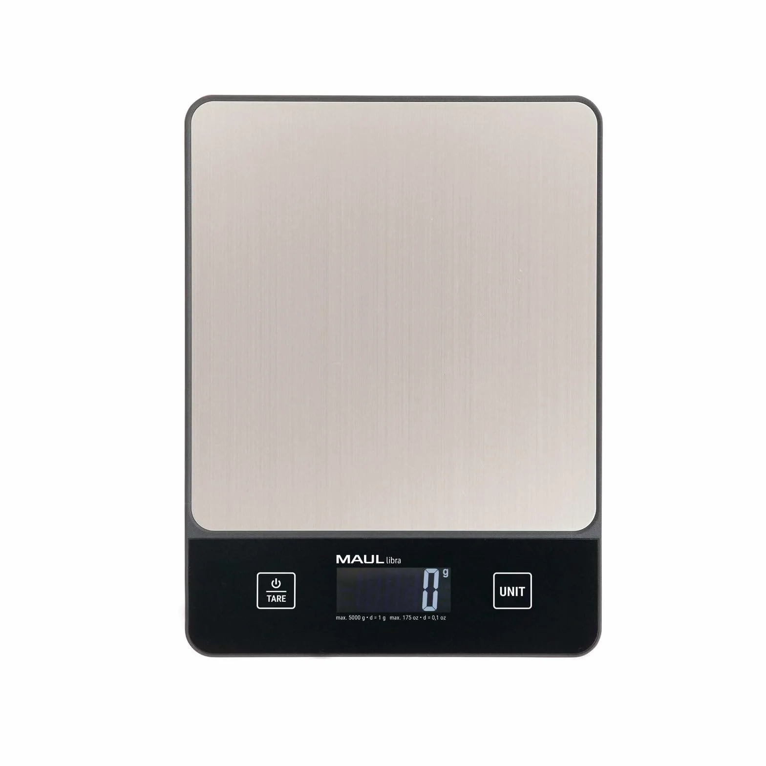 MAUL Balance lettres électronique écran LCD inox 5 kg 19,7 x 14,7 x 1,6 cm