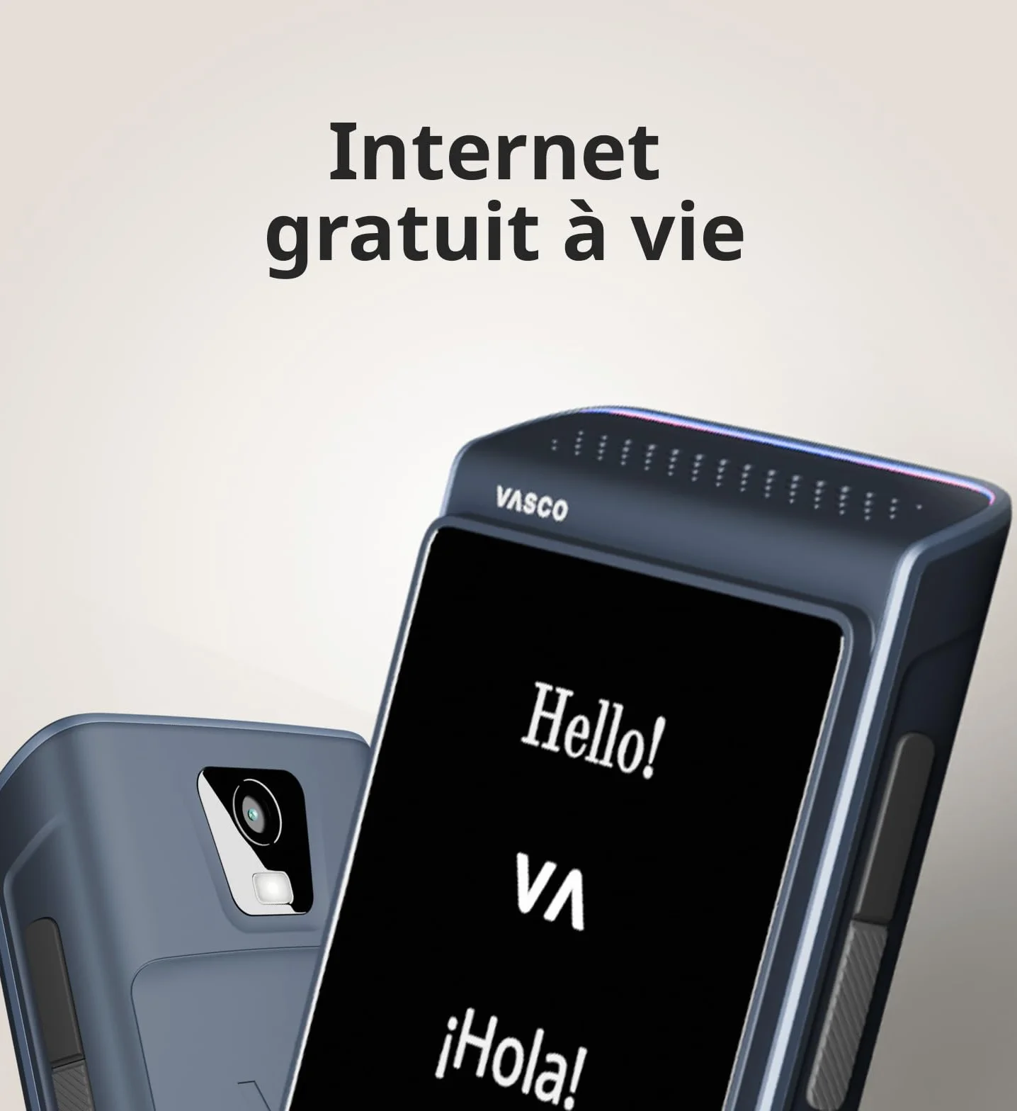 Vasco Translator Q1 Traducteur vocal instantané avec clonage de voix par IA 113 langues Internet gratuit à vie Phantom Black
