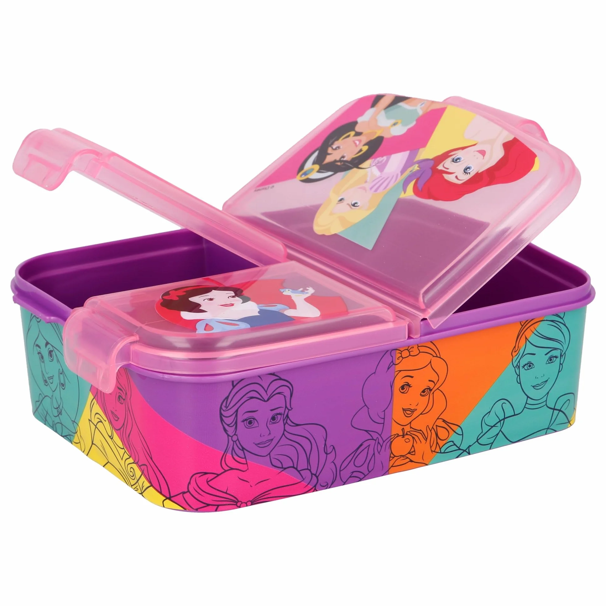 Boîte à Sandwich Princesses Disney Enfant 3 Compartiments 2156ml - Lunch Box Scolaire Sans BPA