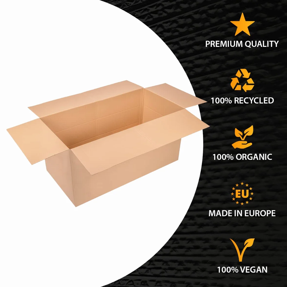 Carton pliable 1200 x 600 x 600 mm Arbre BC rainure hauteur 200, 400 mm DHL marron