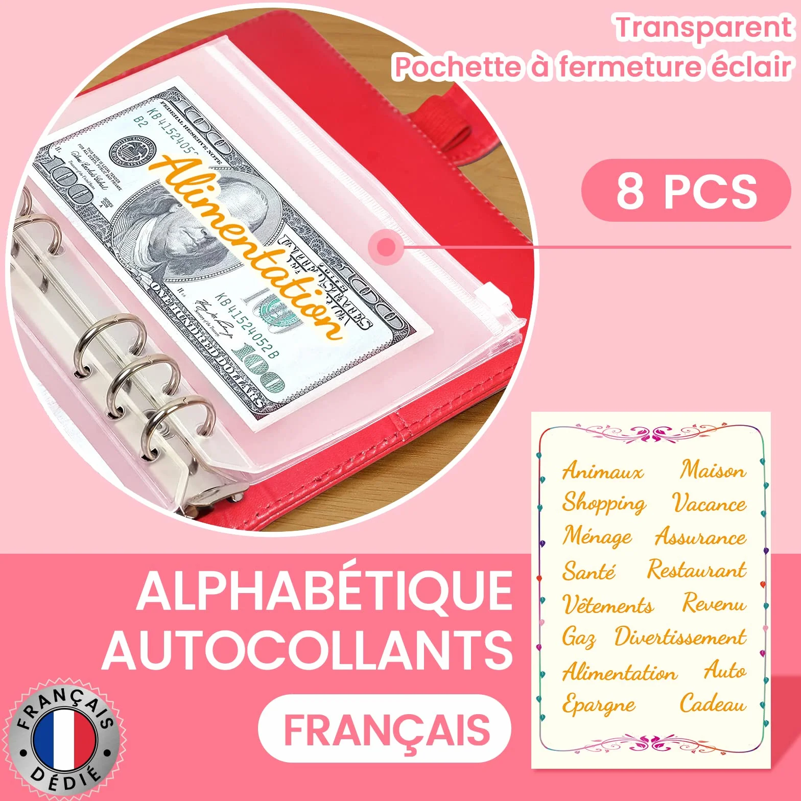 Classeur Budget A6 Enveloppe Budget Carnet Planner Organisateur Rouge