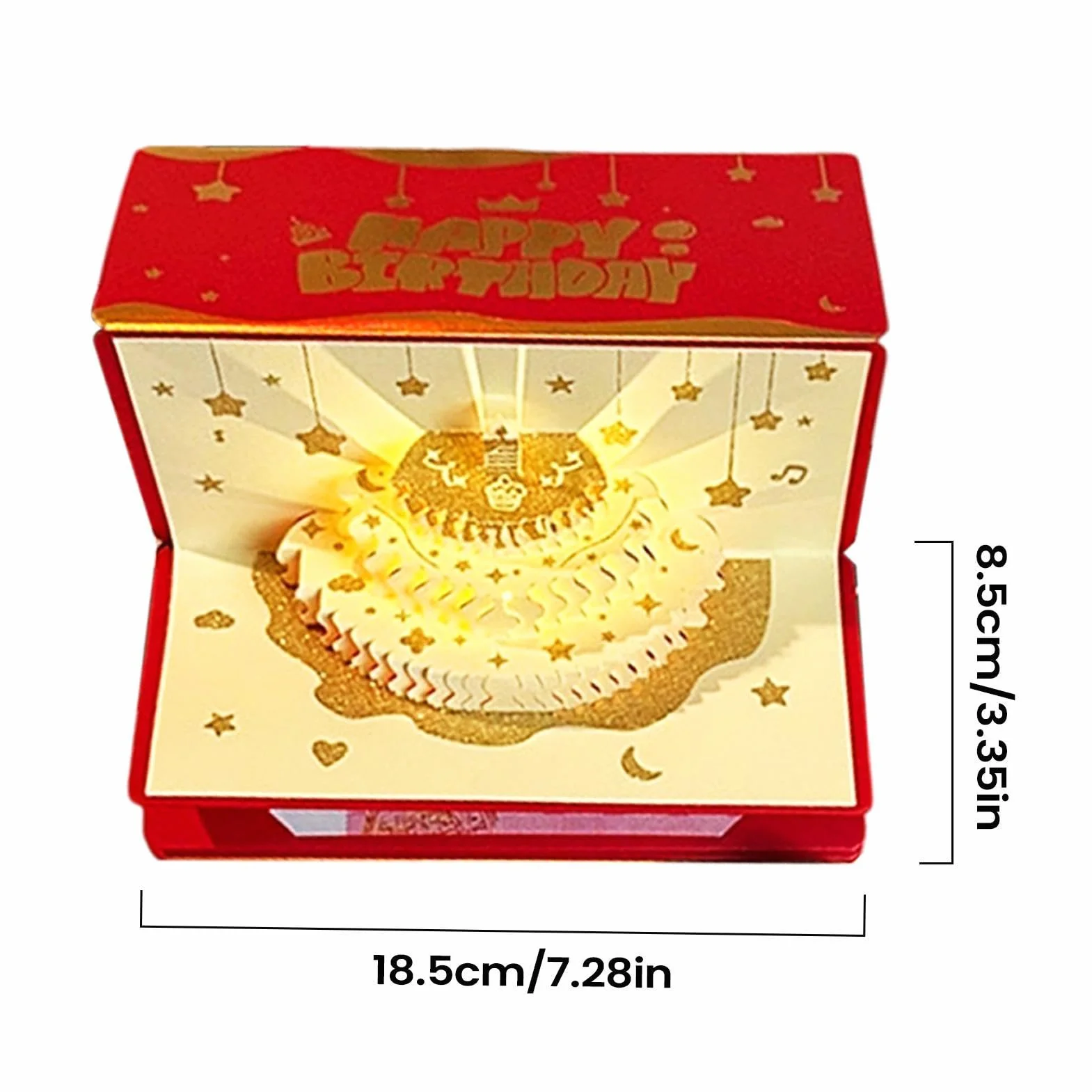Enveloppe d'argent pour anniversaire - Boîte à cartes amusante 6 emplacements avec lumière et musique, Porte-Billets d'Anniversaire