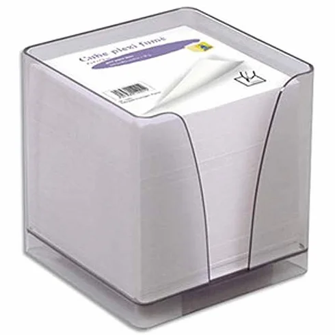 Lot de 2 recharges bloc cube blanc 9x9x7,5 cm 580 feuilles 90g PEFC