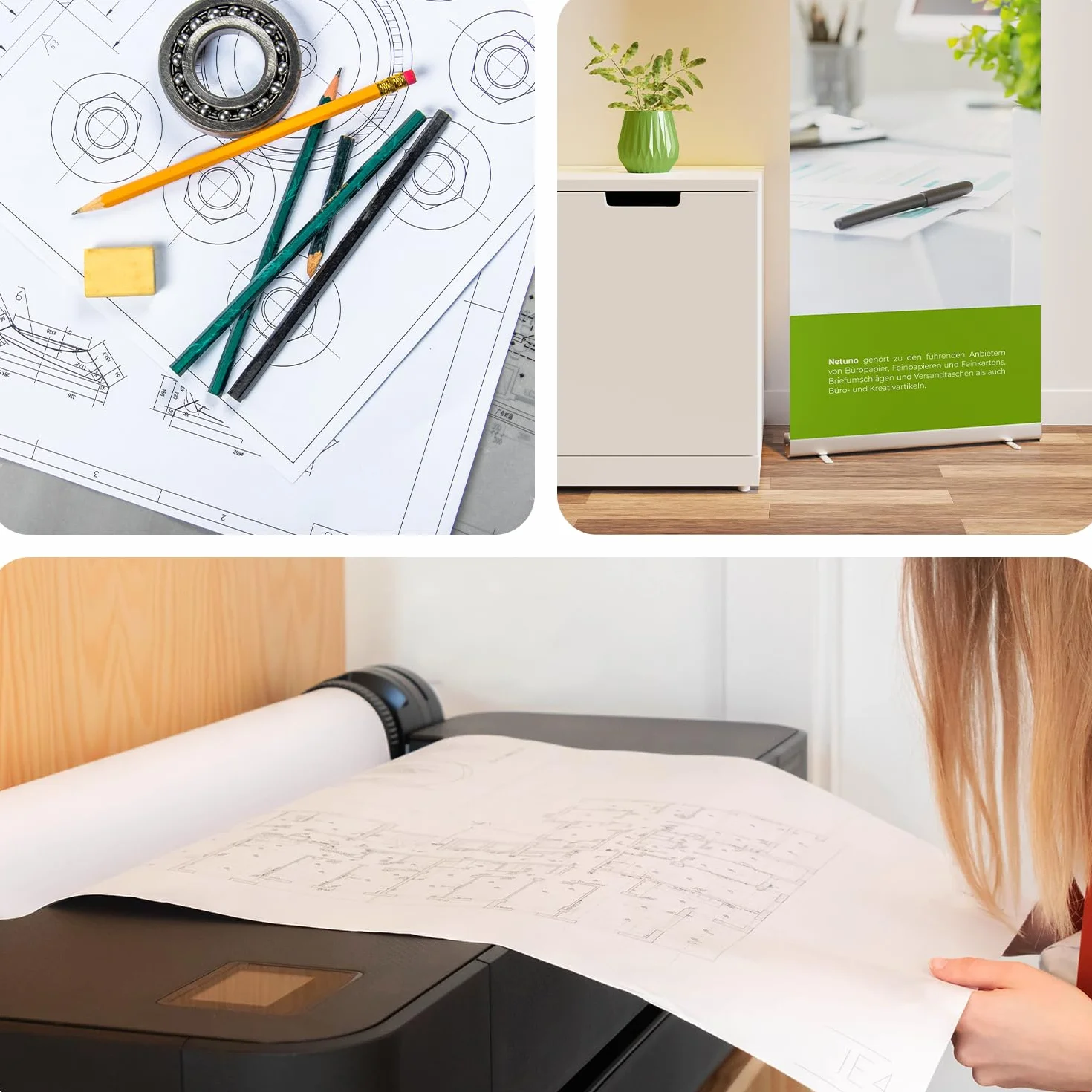 Papier plotter technique Netuno 90g 914 mm x 50 m 2 pouces 4 rouleaux
