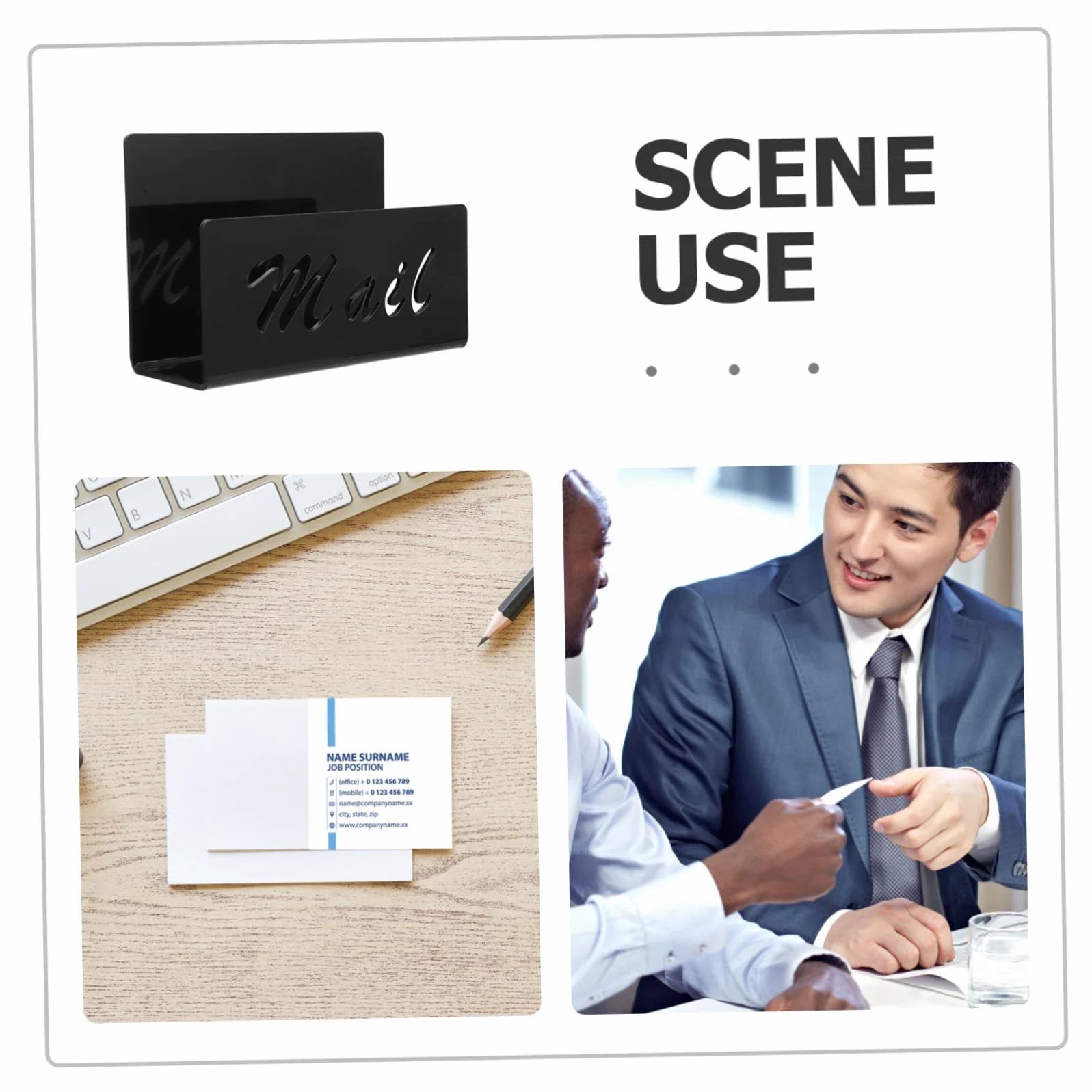 NUOBESTY Organisateur de Bureau en Acrylique Noir Porte-courrier Trieuse de Lettres pour Documents et Courrier