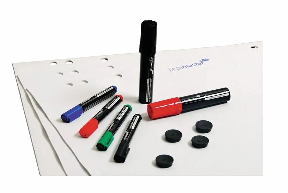 LEGAMASTER Kit de démarrage pour chevalet avec papier, marqueurs, aimants