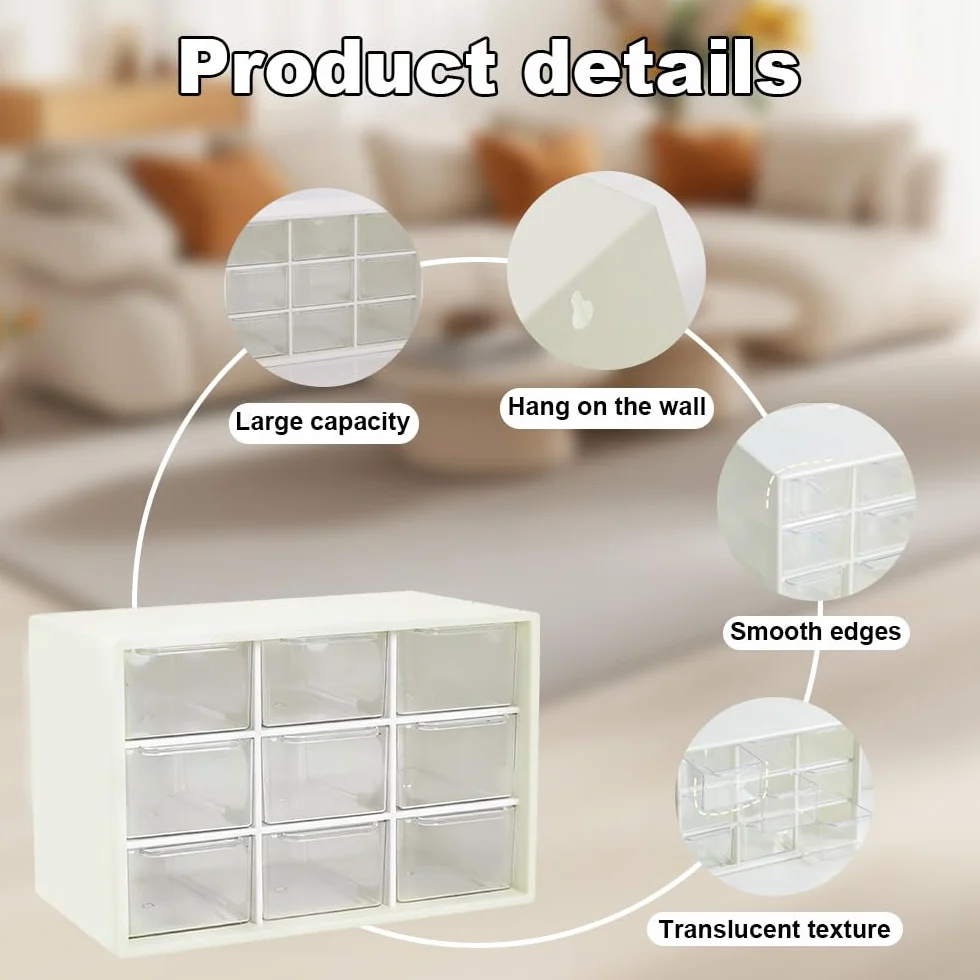 Organisateur de Tiroir Plastique Boîte Rangement Couverts Cuisine Salle de Bain Bureau