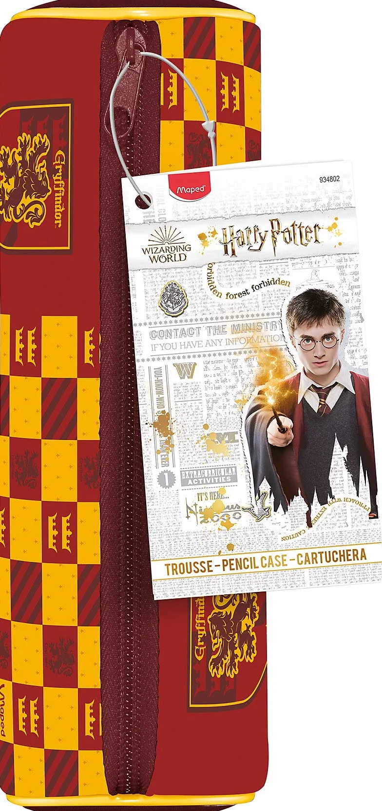 Maped Trousse Scolaire Harry Potter TEENS Format Tube Tissu Néoprène Zip Métal